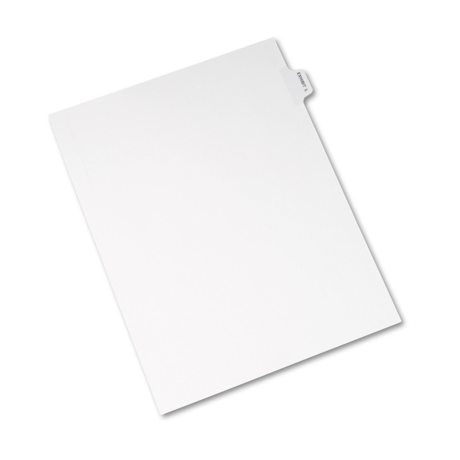 Avery-Style Preprinted Legal Side Tab Divider, Exhibit L, Letter, White, 25/Pack