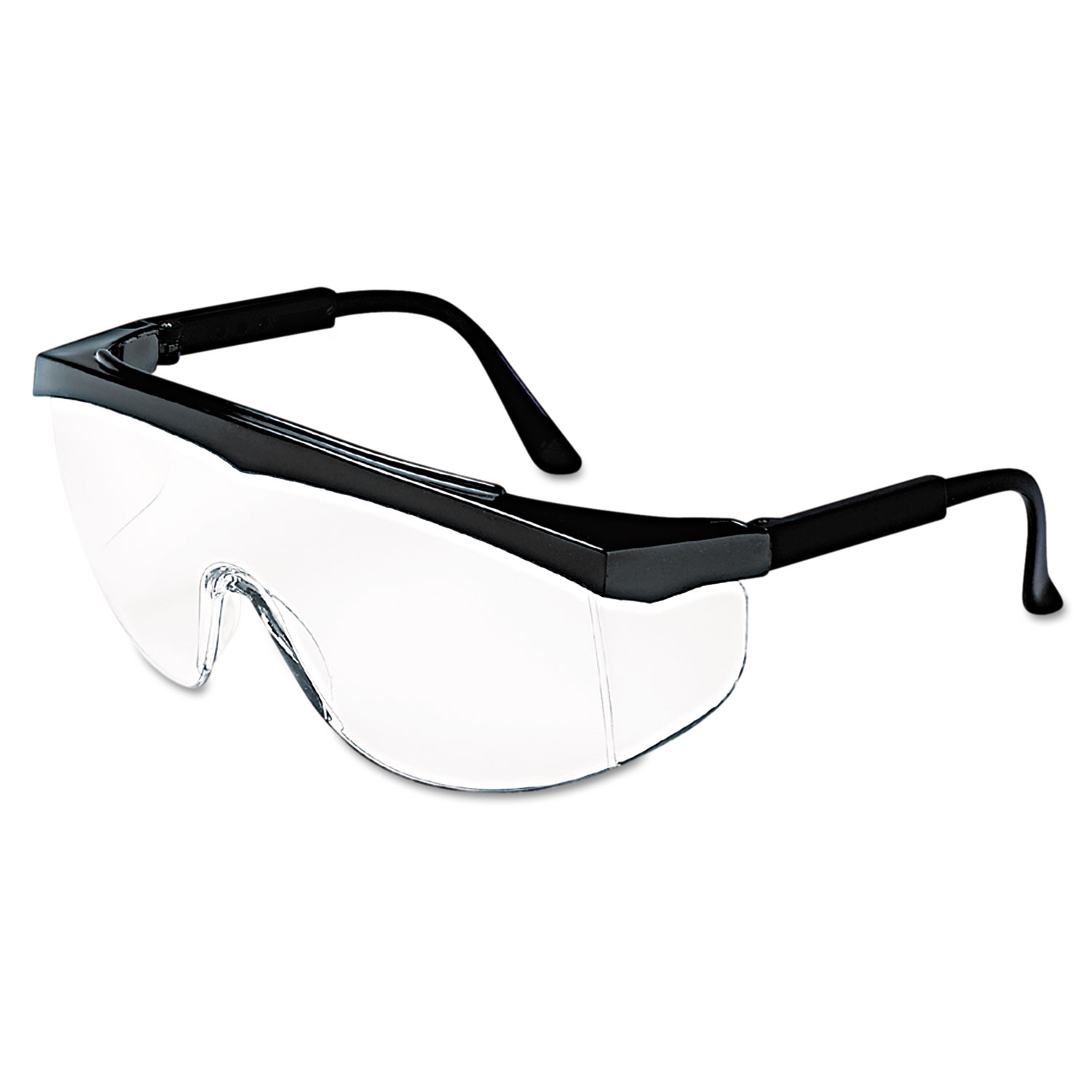  MCR Safety SS110 Stratos Safety Glasses, Black Frame, Clear Lens (CRWSS110BX) 