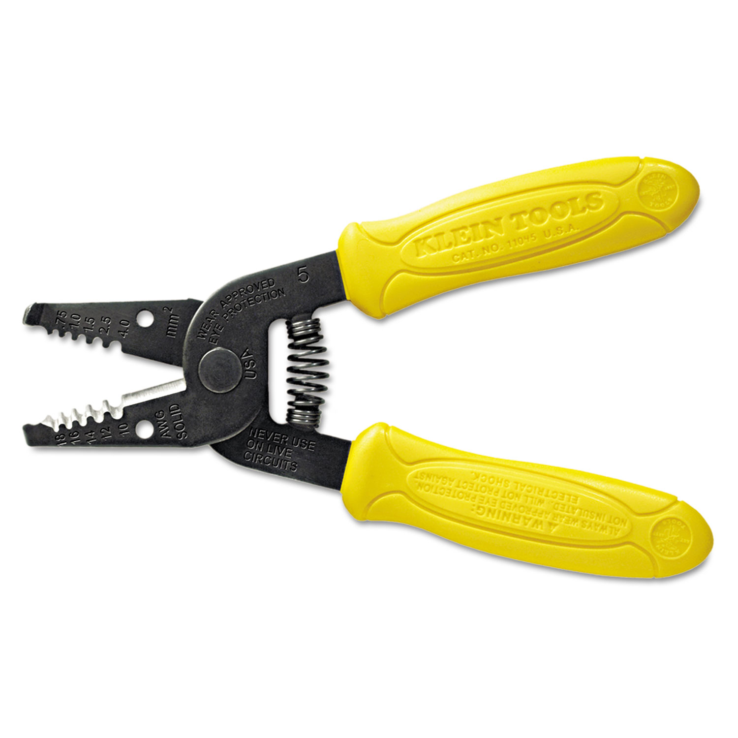 Wire Stripper/Cutter, 10-18 AWG, 6 1/4 Tool Length, Yellow Handle