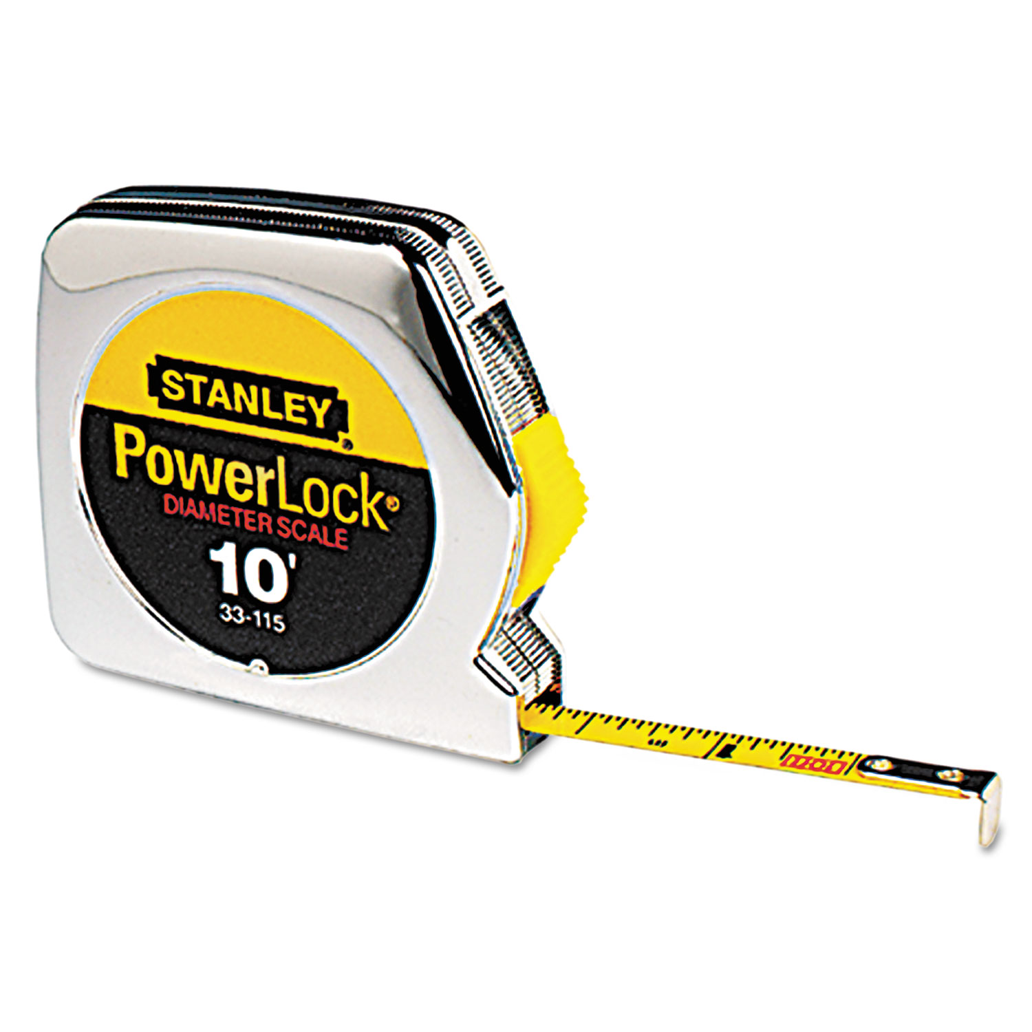  Stanley Tools 33-115 Powerlock Tape Rule, 1/4 x 10ft, Plastic Case, Chrome, 1/16 Graduation (BOS33115) 
