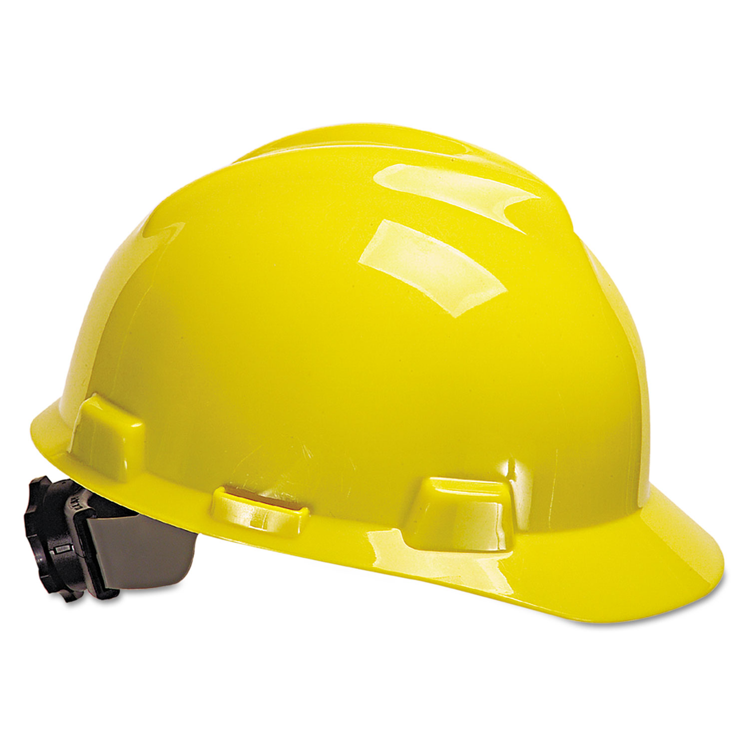 V-Gard Hard Hats, Ratchet Suspension, Size 6 1/2 - 8, Yellow