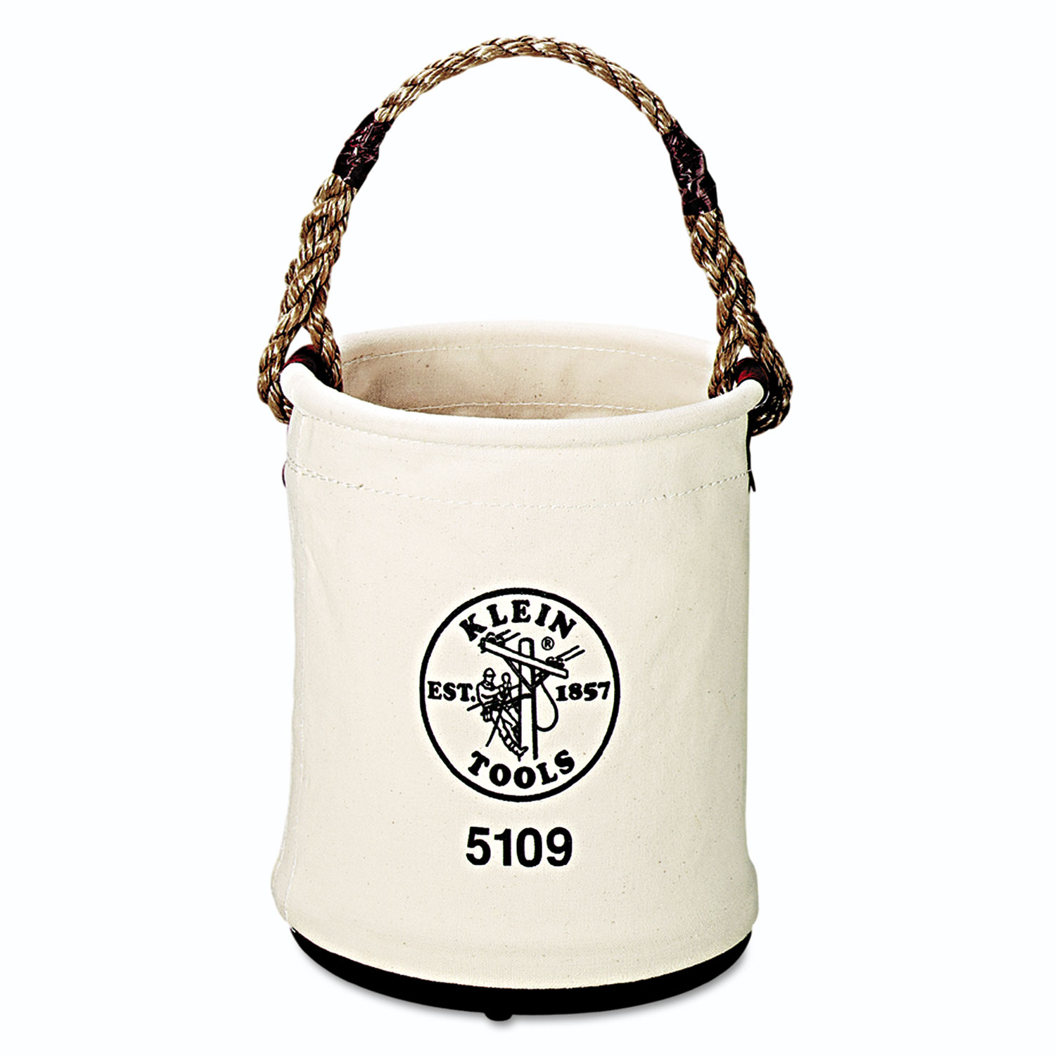Wide-Opening Straight-Wall Canvas Bucket, 15in Height, 12in Diameter