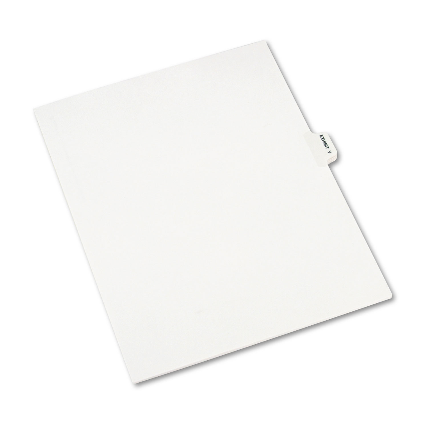 Avery-Style Preprinted Legal Side Tab Divider, Exhibit Y, Letter, White, 25/Pack