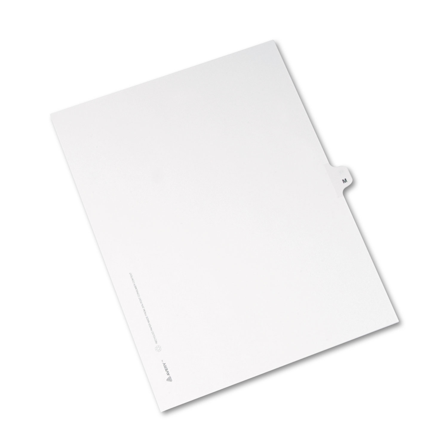 Avery-Style Legal Exhibit Side Tab Dividers, 1-Tab, Title M, Ltr, White, 25/PK