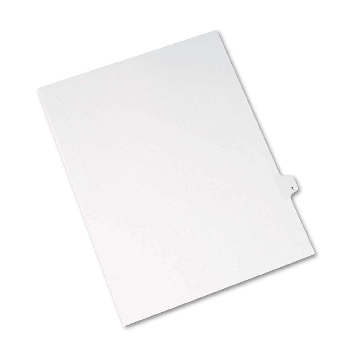 Avery-Style Legal Exhibit Side Tab Dividers, 1-Tab, Title T, Ltr, White, 25/PK