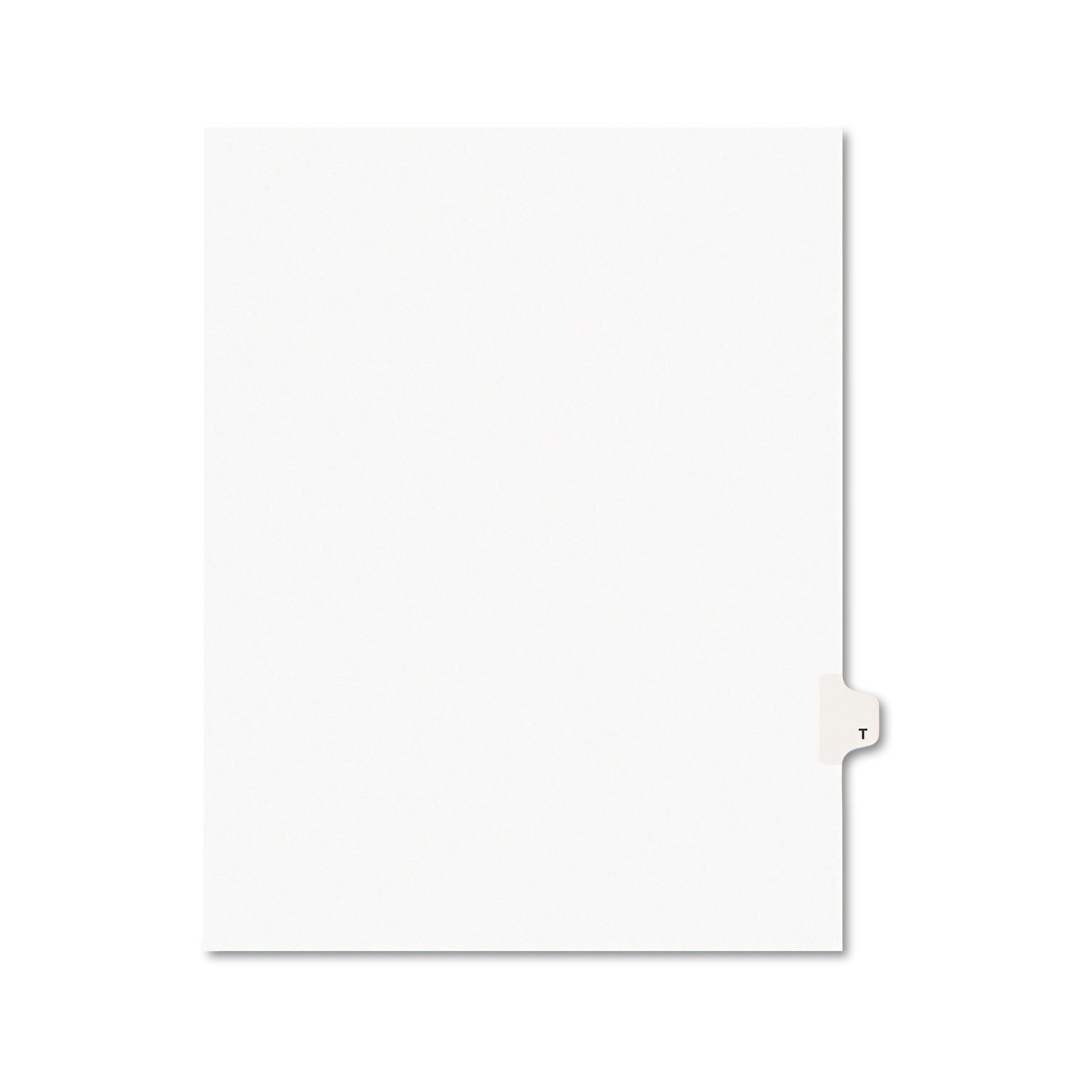  Avery 01420 Preprinted Legal Exhibit Side Tab Index Dividers, Avery Style, 26-Tab, T, 11 x 8.5, White, 25/Pack (AVE01420) 