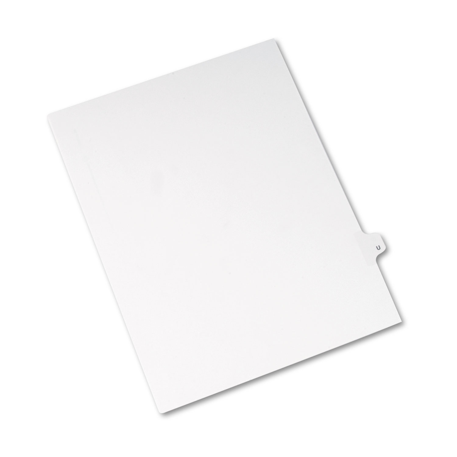 Avery-Style Legal Exhibit Side Tab Dividers, 1-Tab, Title U, Ltr, White, 25/PK
