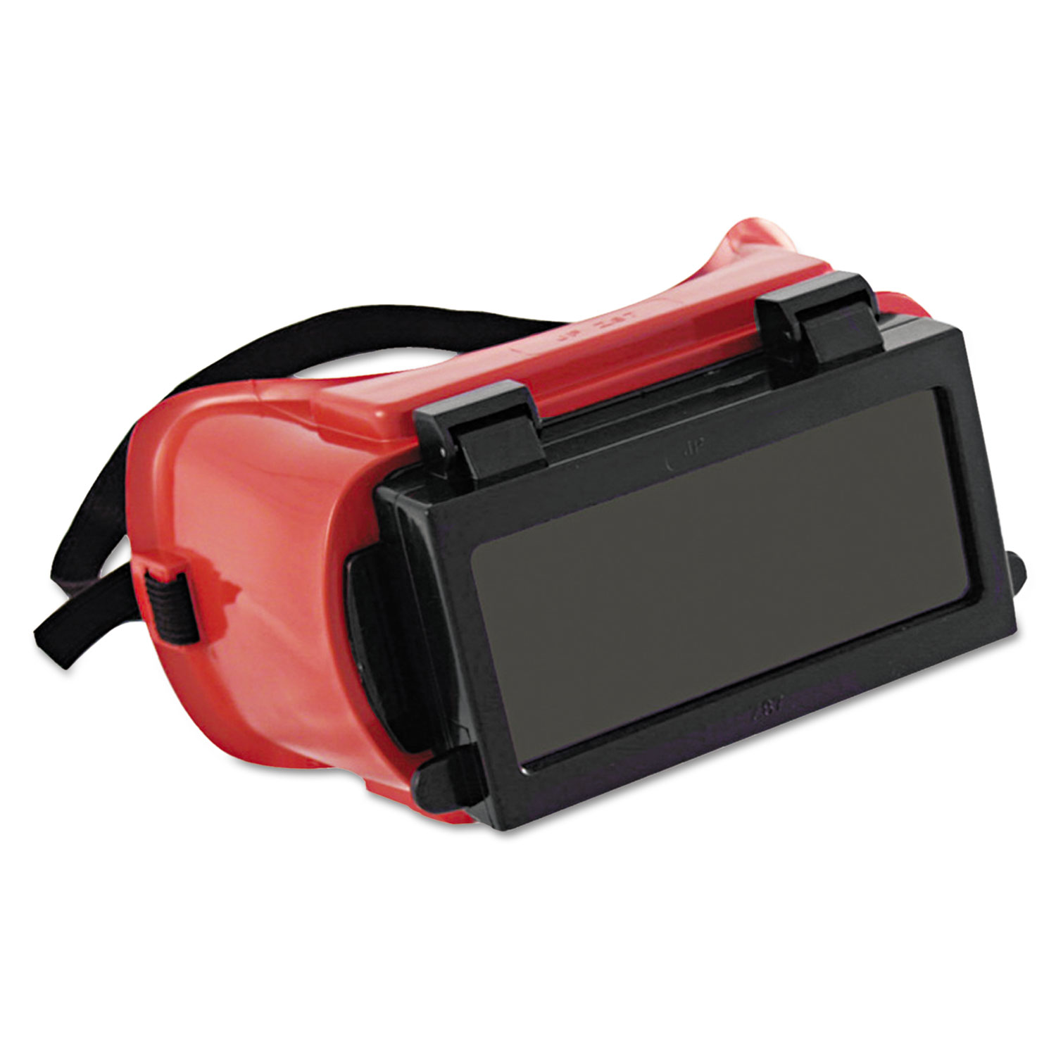 Soft-Sided Fixed-Front Plate Goggles, Red Frame, Green Lens