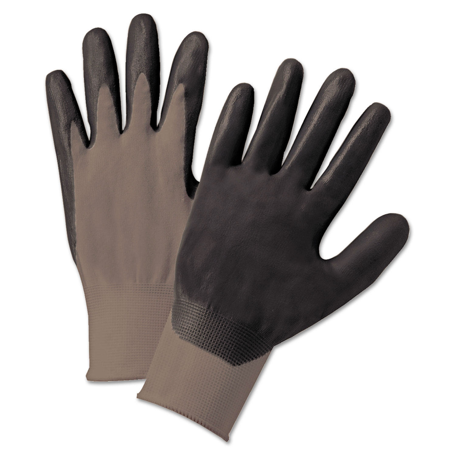  Anchor Brand 6020-L Nitrile Coated Gloves, Gray/Dark Gray, Nylon Knit, Large, 12 Pairs (ANR6020L) 