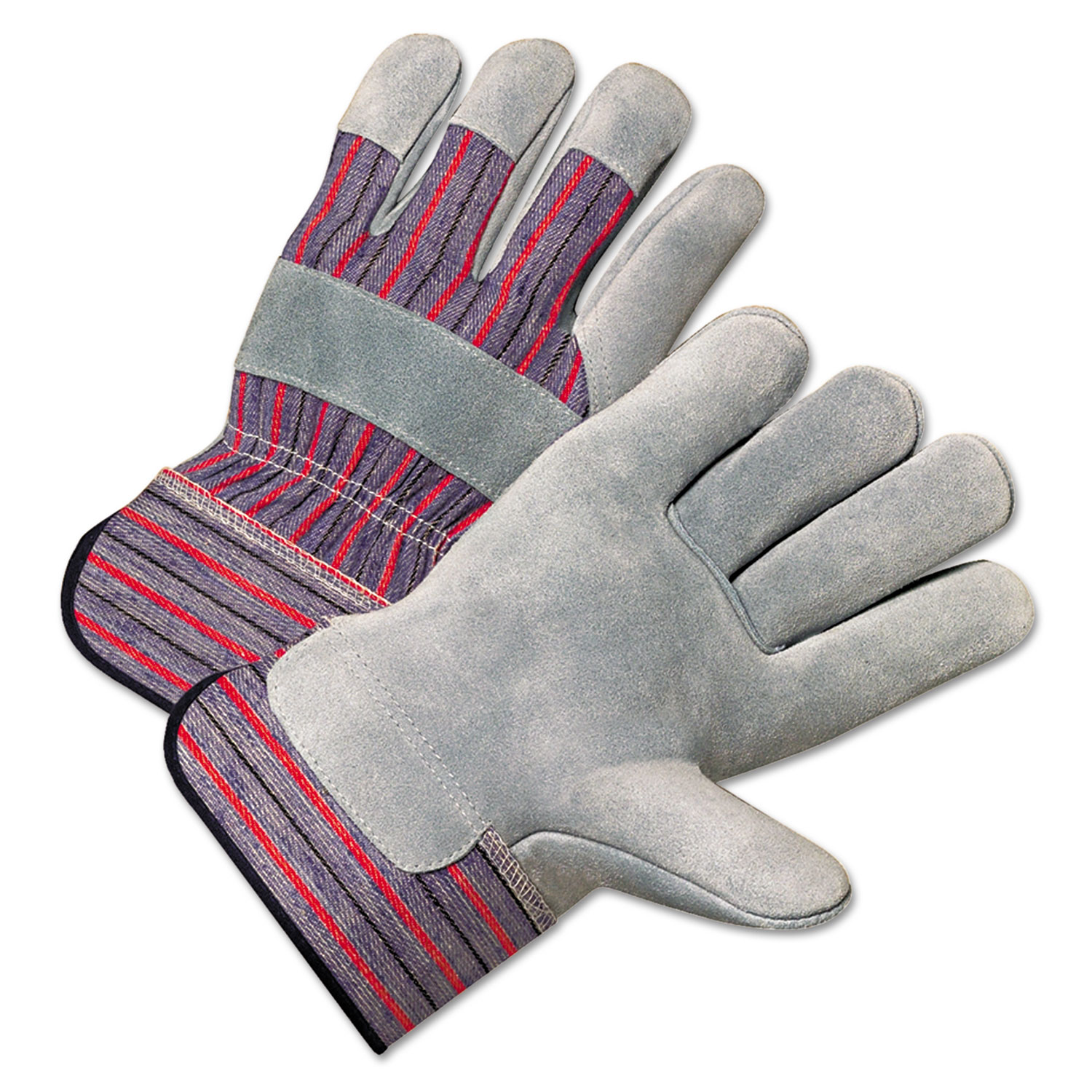  Anchor Brand 558 2000 Series Leather Palm Gloves, Gray/Red, Large, 12 Pairs (ANR2100) 