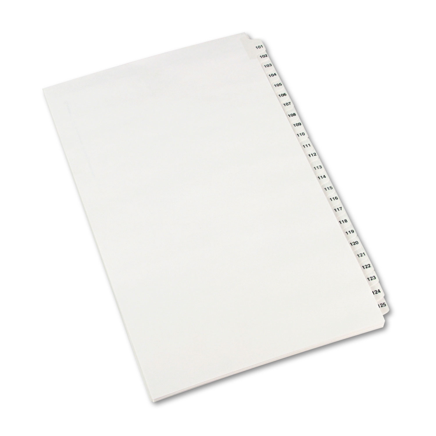  Avery 01434 Preprinted Legal Exhibit Side Tab Index Dividers, Avery Style, 25-Tab, 101 to 125, 14 x 8.5, White, 1 Set (AVE01434) 