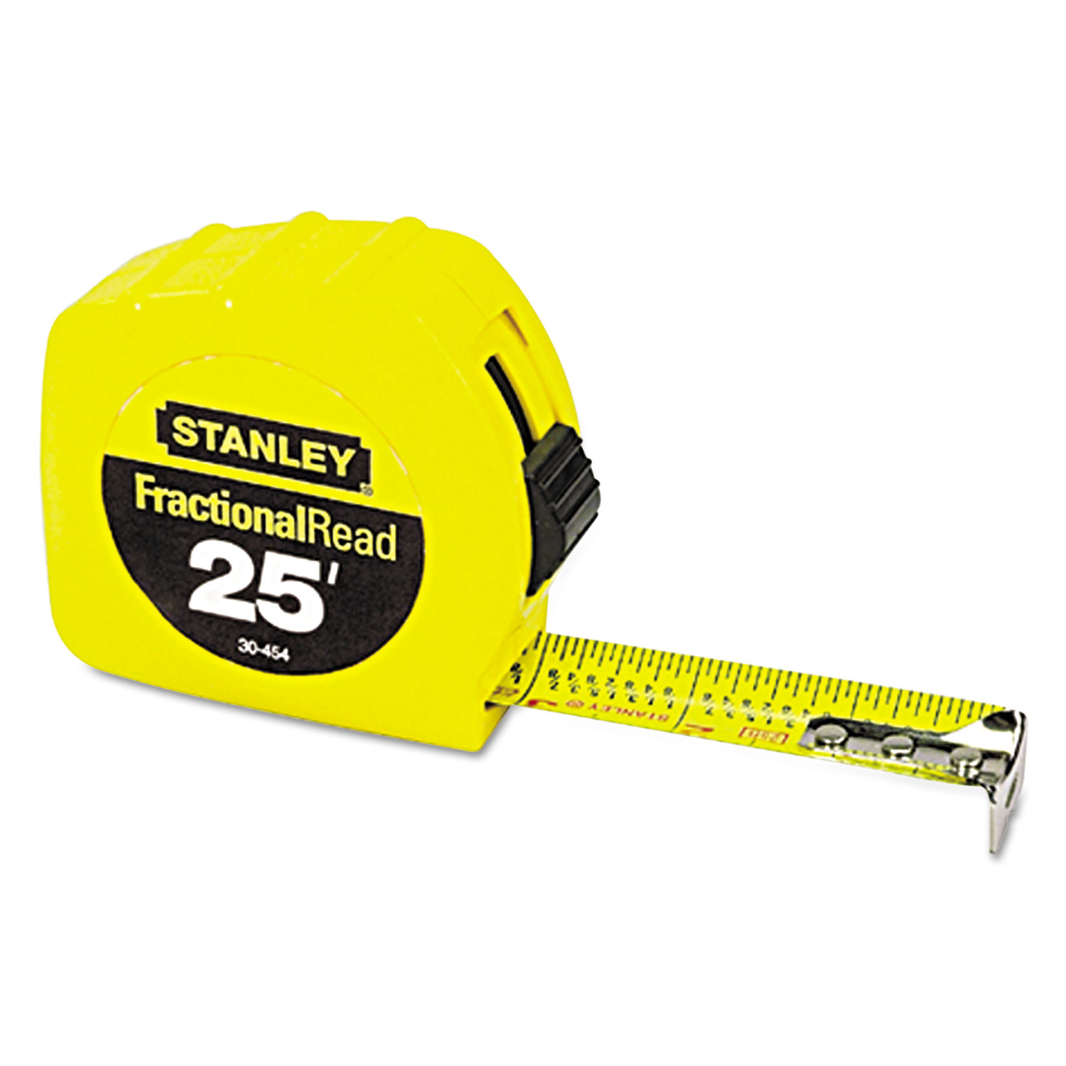  Stanley Tools 30-454 Tape Rule, 1 x 25ft, Steel Blade, Plastic Case, Yellow (BOS30454) 