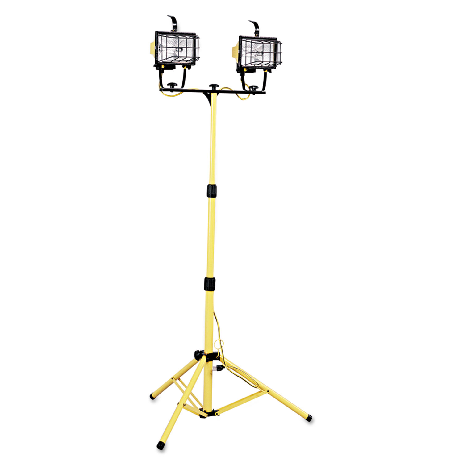 Luma-Site Dual Halogen Work Light With Tripod, Jointed, Yellow