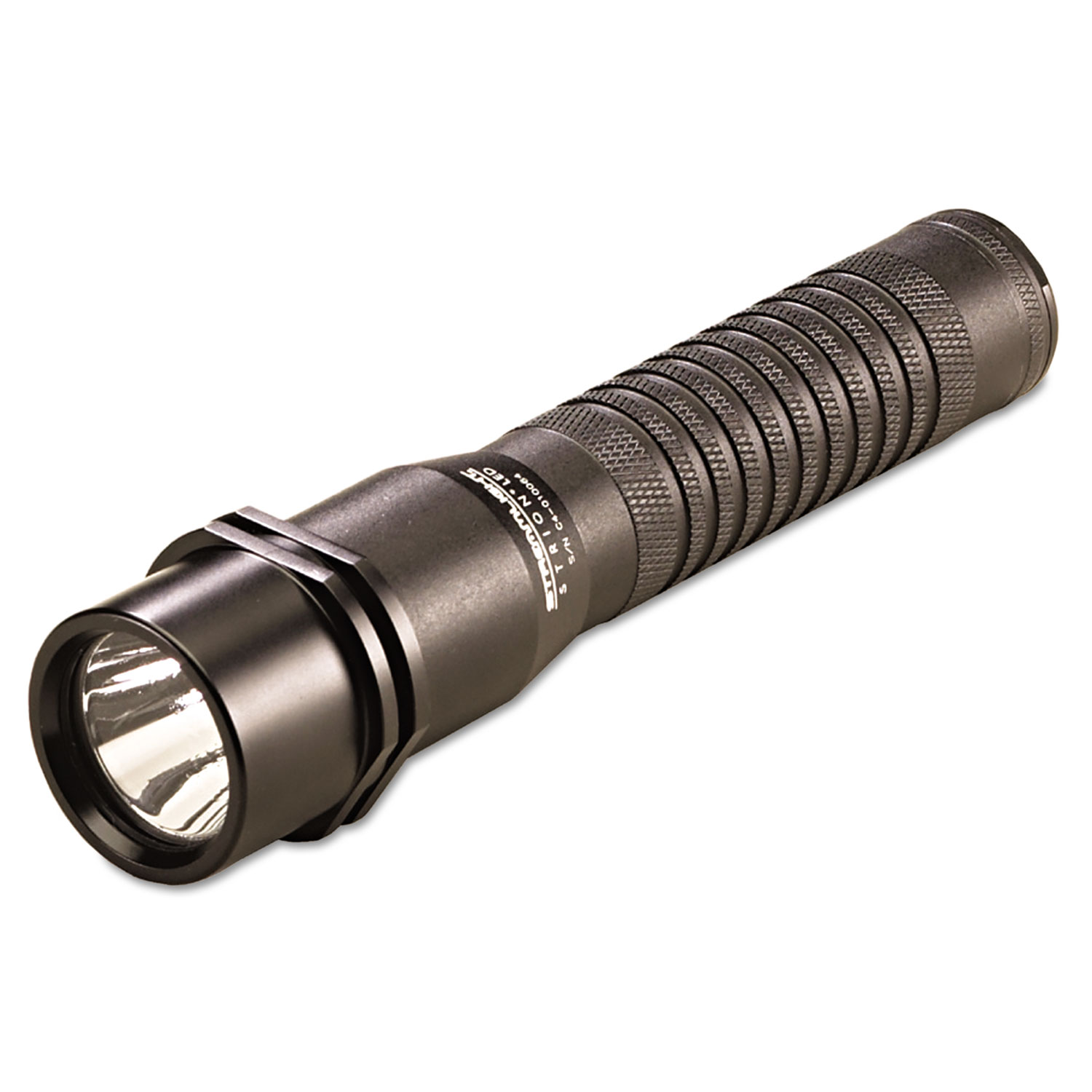 Strion LED Rechargeable Flashlight, 3.75V Lithium-Ion, 120V AC/DC Charger, Black