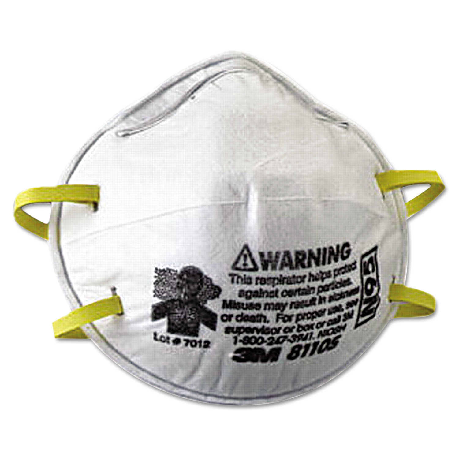  3M 7000052065 N95 Particulate Respirator, Half Facepiece, Small, Fixed Strap (MMM8110S) 