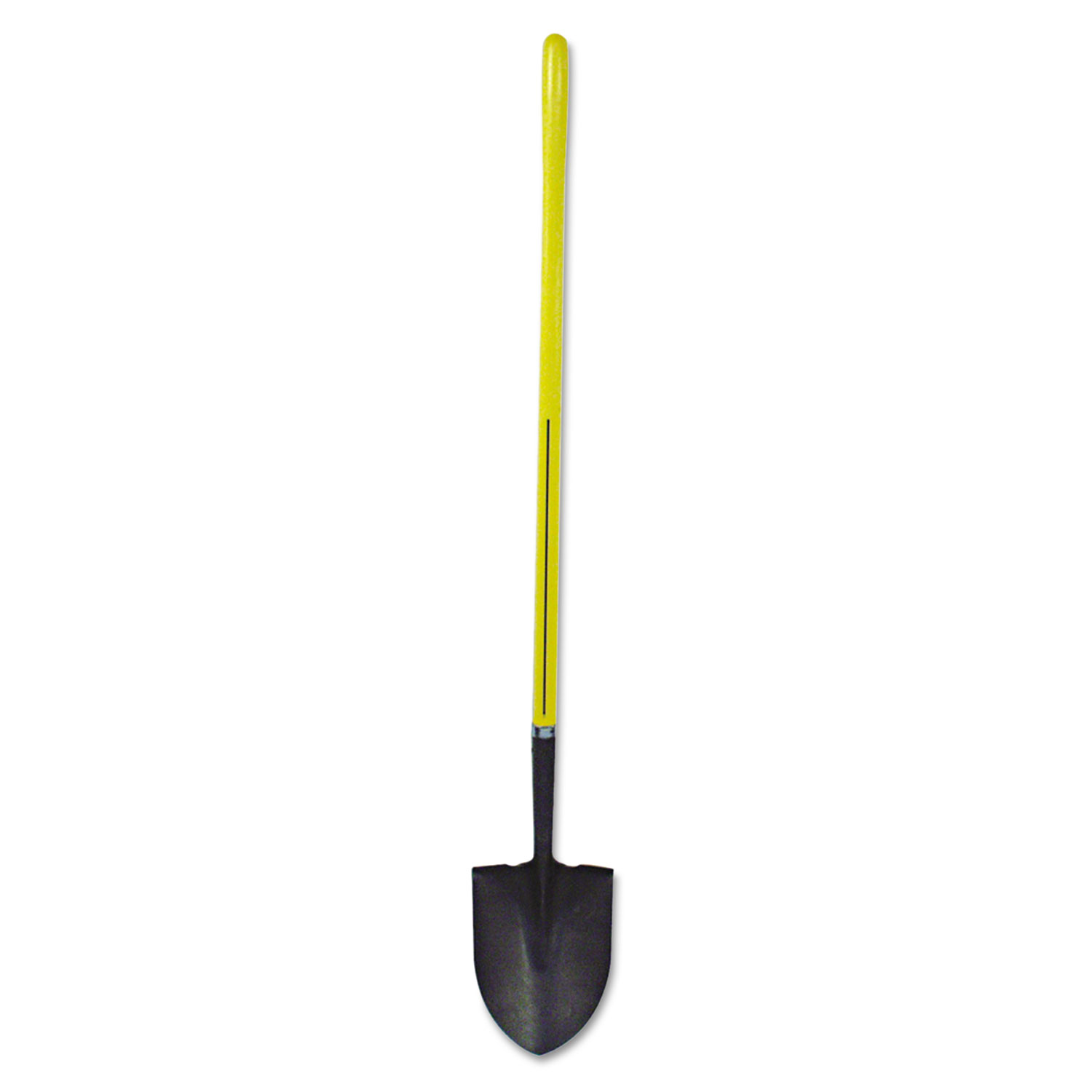 Round-Point Shovel, #2, 9w x 11 1/2h Steel Blade, 48 Fiberglass Handle