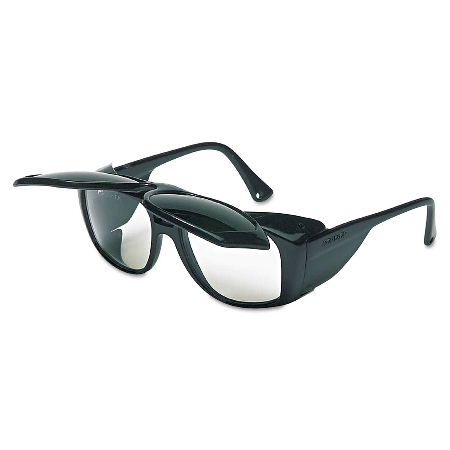 Horizon Flip-Up Safety Glasses, Black Frame, Clear/Shade 5.0 Lenses