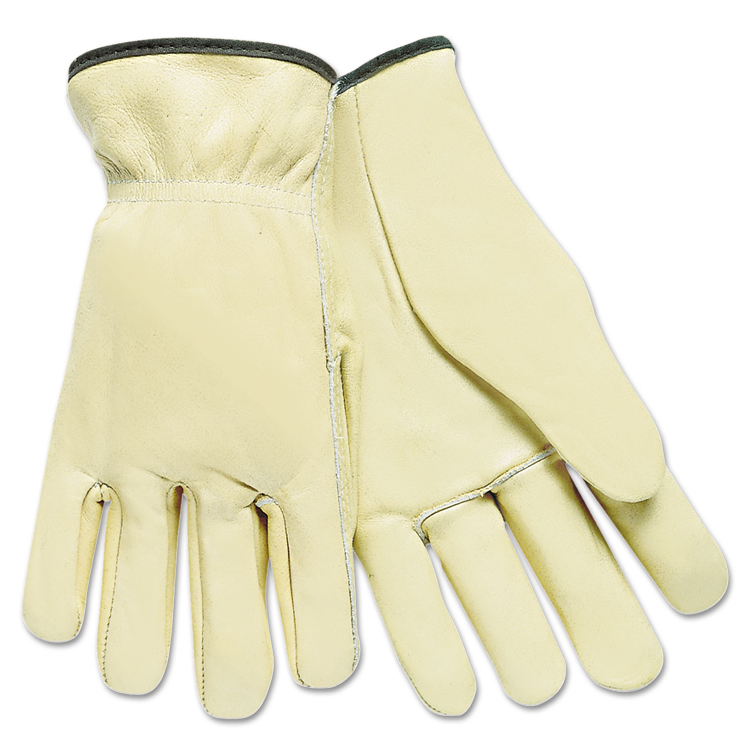  MCR Safety 3200L Full Leather Cow Grain Driver Gloves, Tan, Large, 12 Pairs (MPG3200L) 