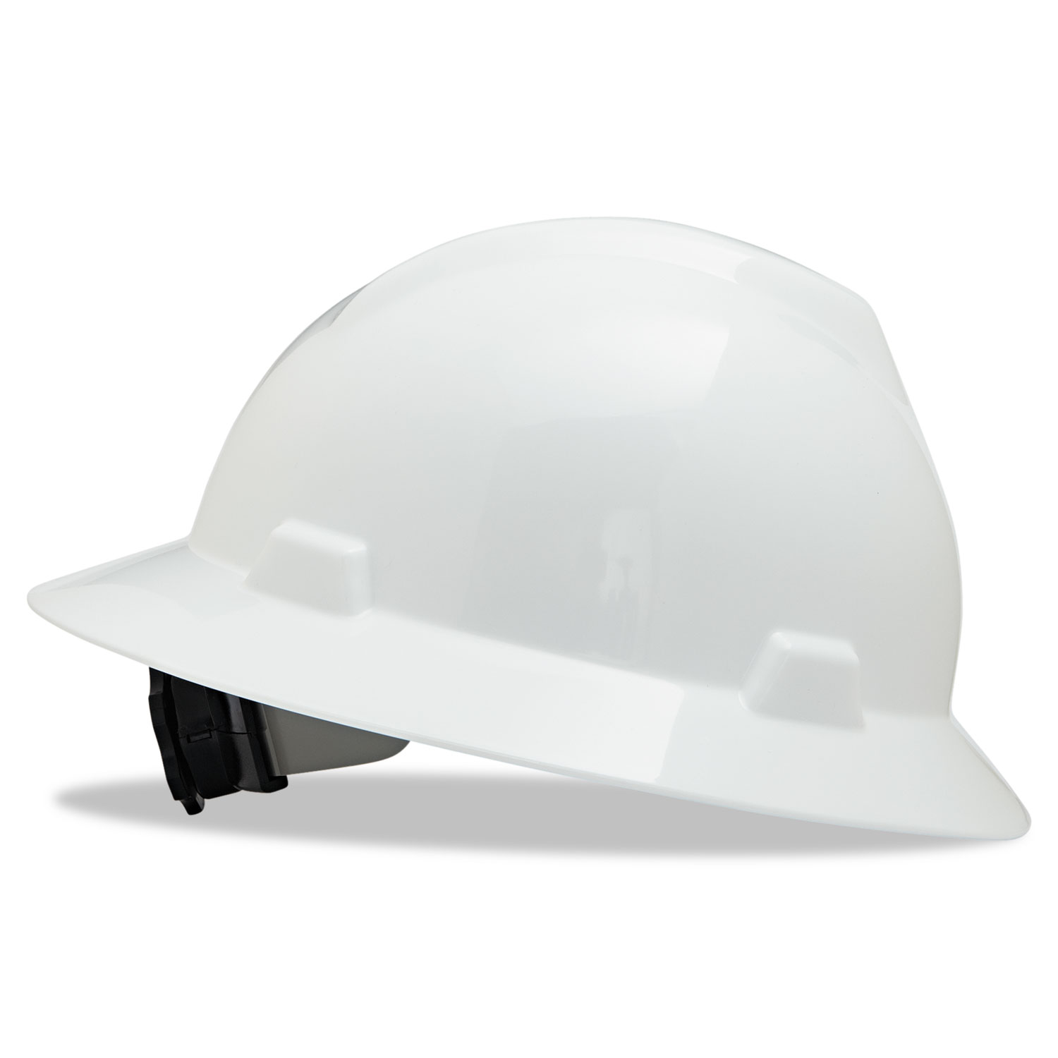  MSA 475369 V-Gard Full-Brim Hard Hats, Ratchet Suspension, Size 6 1/2 - 8, White (MSA475369) 