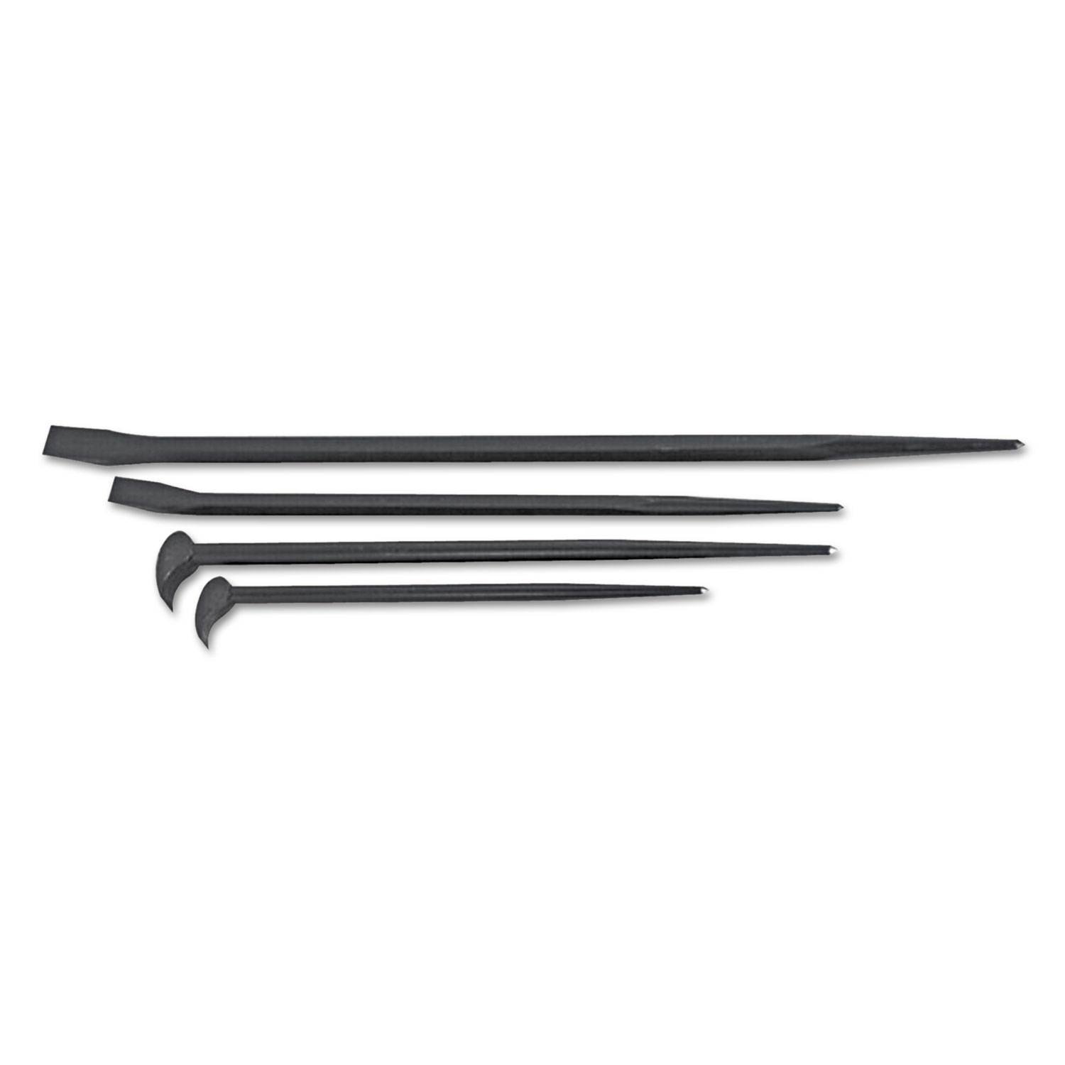 Pry Bar Set w/2 Aligning Pry Bars and 2 Rolling Head Bars; 12,16,18,24,Steel
