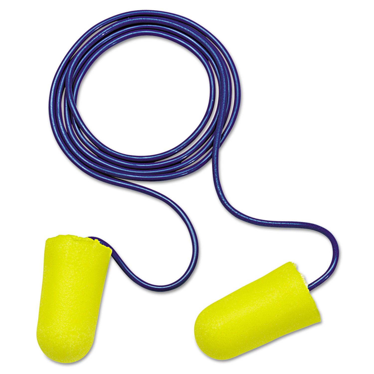 EAR TaperFit 2 Single-Use Earplgs, Corded, 32NRR, Yellow/Blue, 200 Pairs