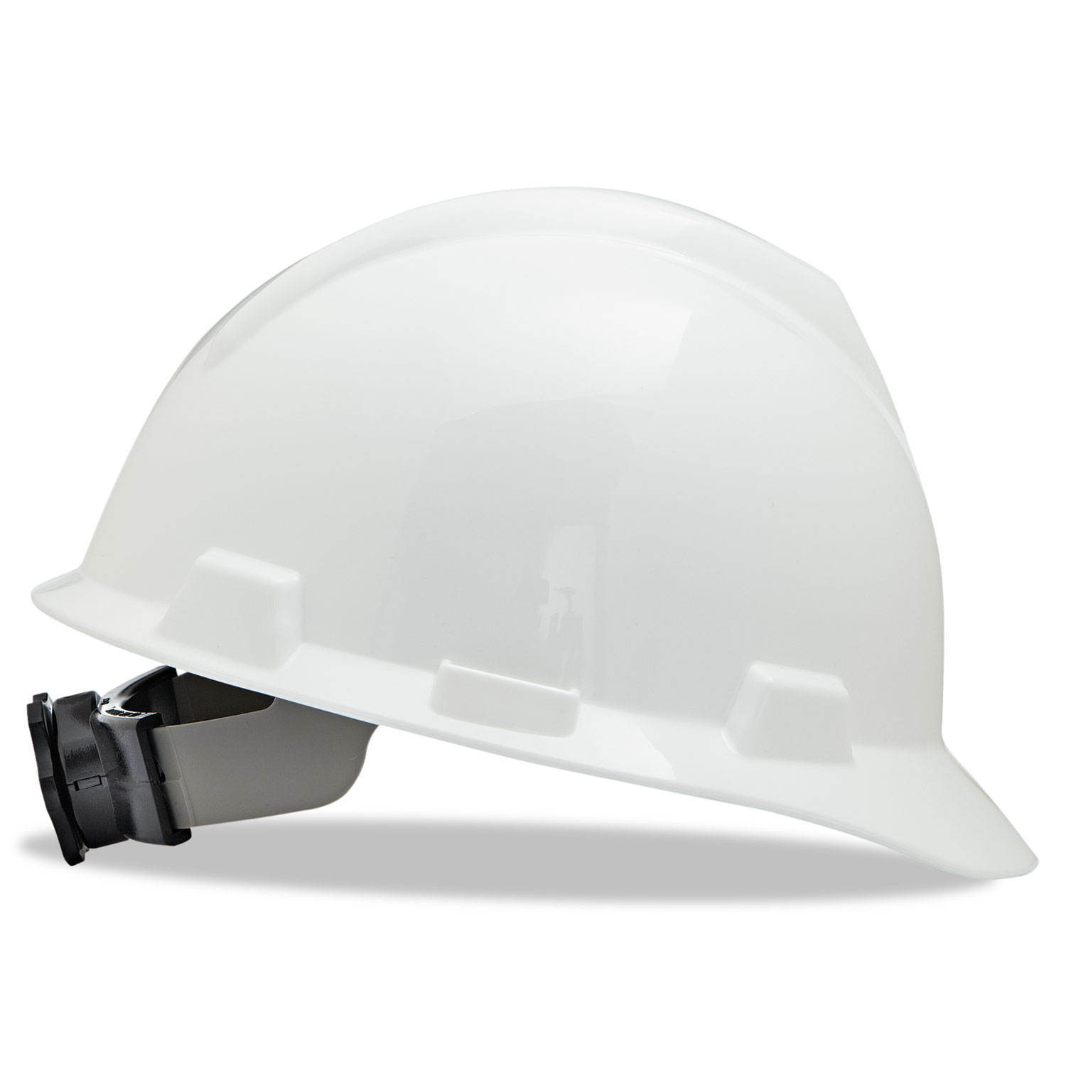  MSA 477482 V-Gard Hard Hats w/Ratchet Suspension, Large Size 7 1/2 - 8 1/2, White (MSA477482) 