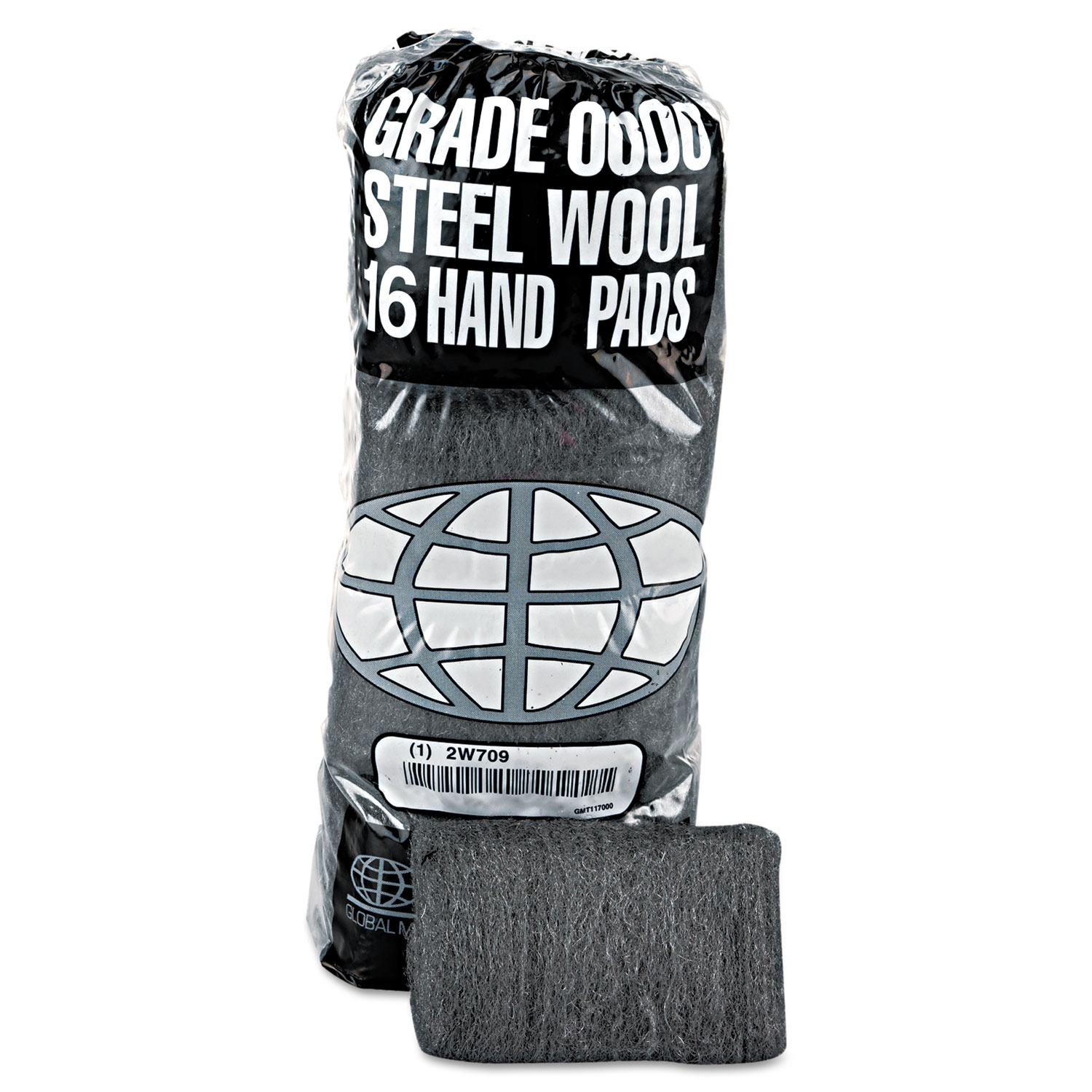  GMT 117005 Industrial-Quality Steel Wool Hand Pad, #2 Medium Coarse, 16/PK, 12 PK/CT (GMA117005) 