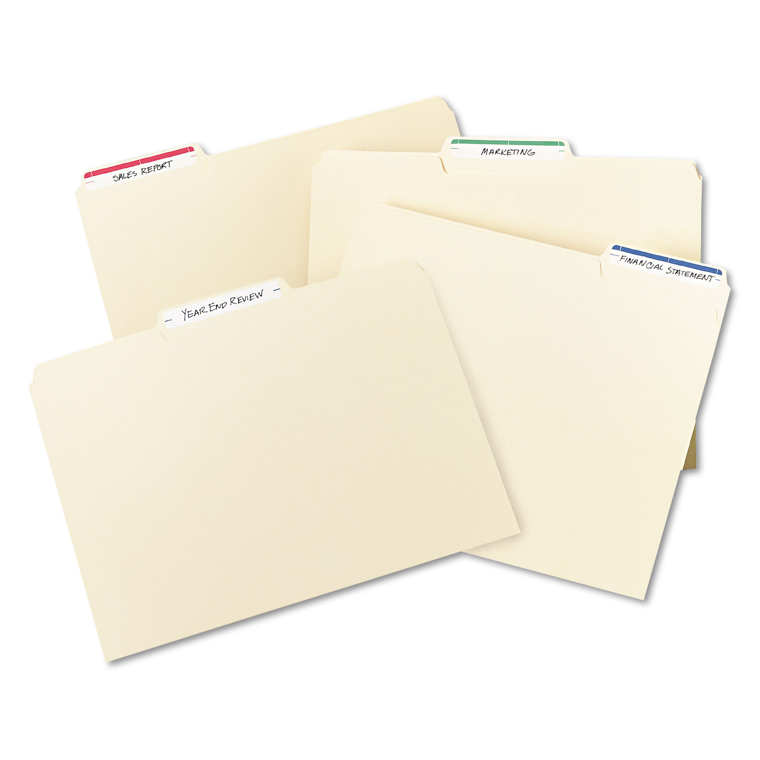 Print or Write File Folder Labels, 11/16 x 3 7/16, White/Dark Blue Bar, 252/Pack