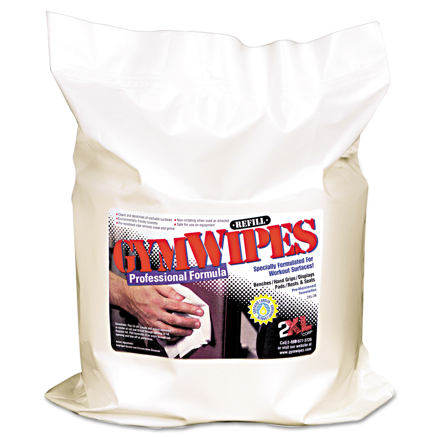 Gym Wipes Professional, 6 x 8, Unscented, 700/Pack, 4 Packs/Carton