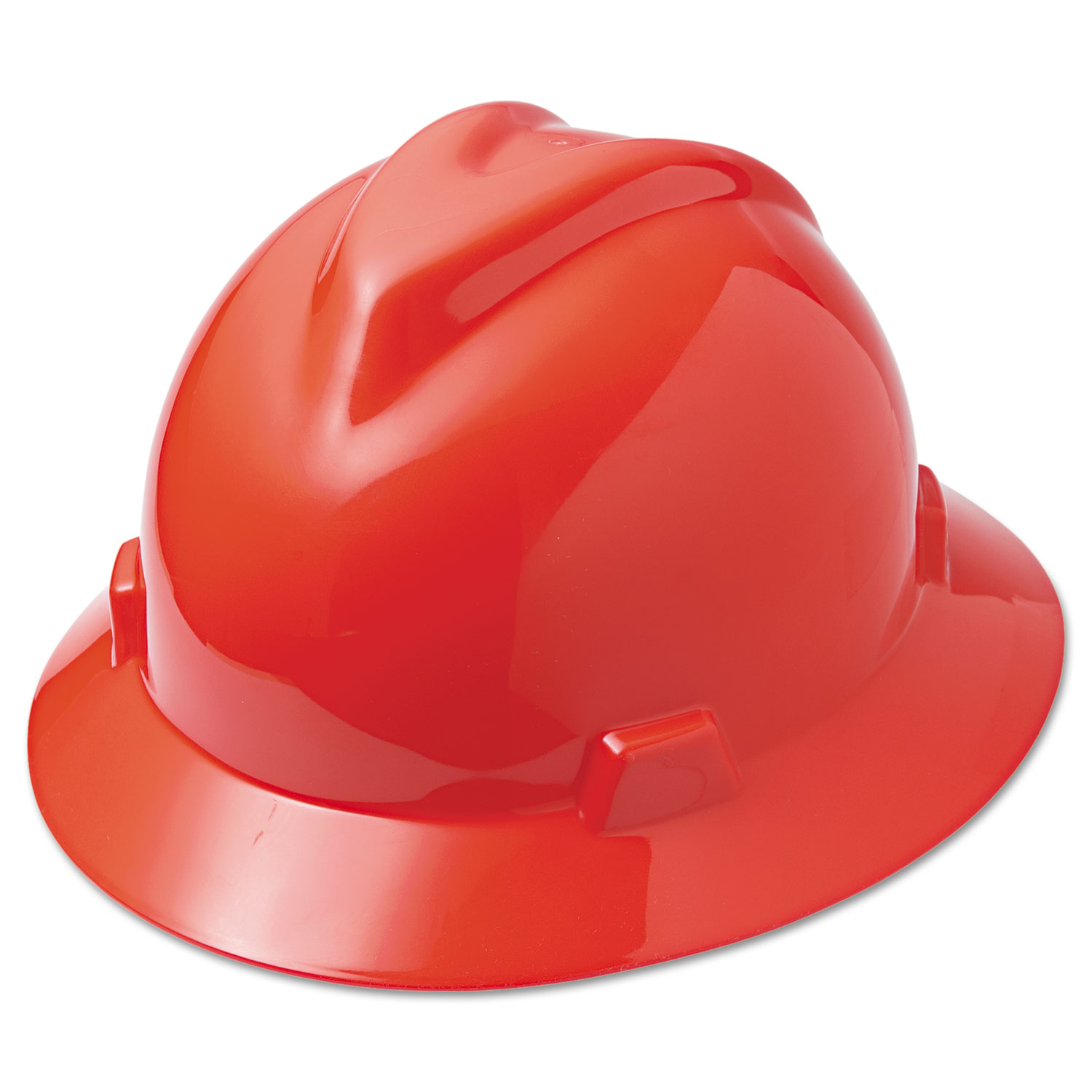 V-Gard Full-Brim Hard Hats, Ratchet Suspension, Size 6 1/2 - 8, Red