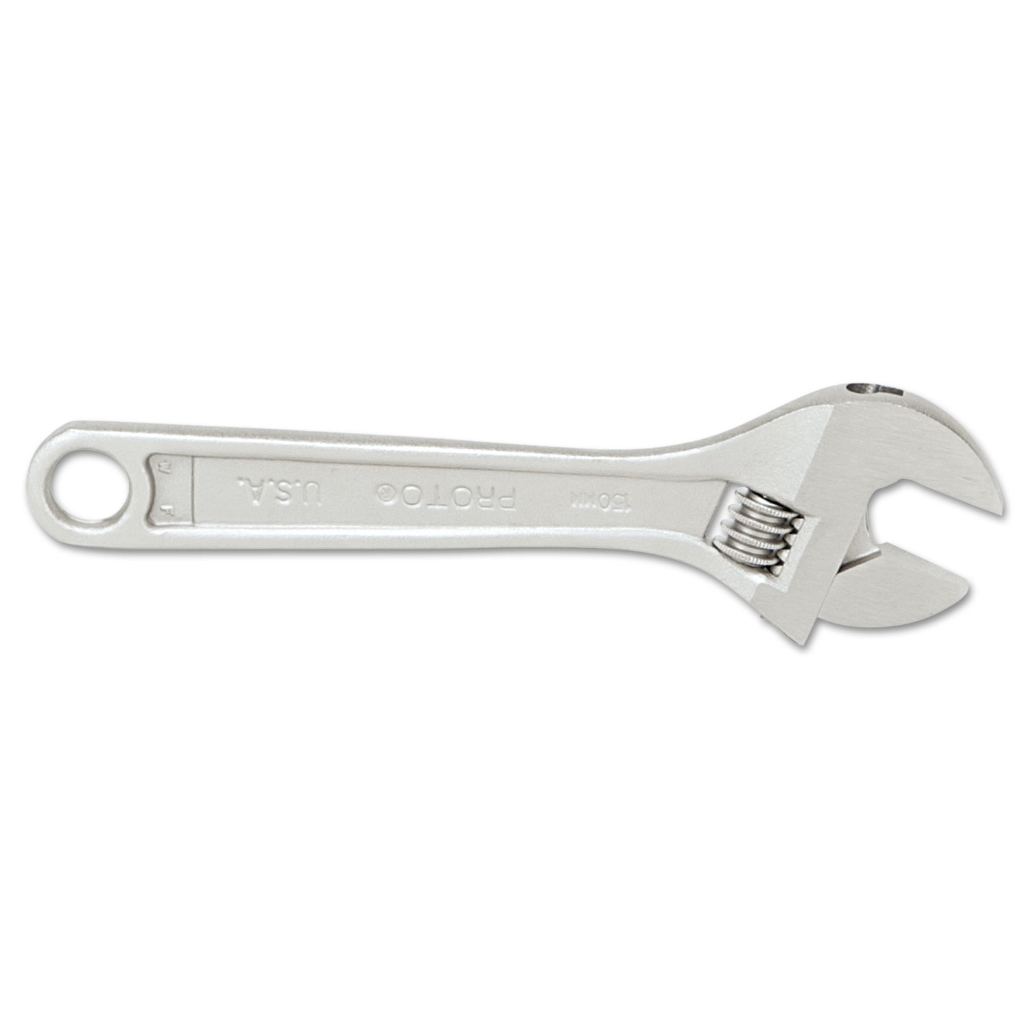 PROTO Adjustable Wrench, 6 Long, 15/16 Opening, Satin Chrome