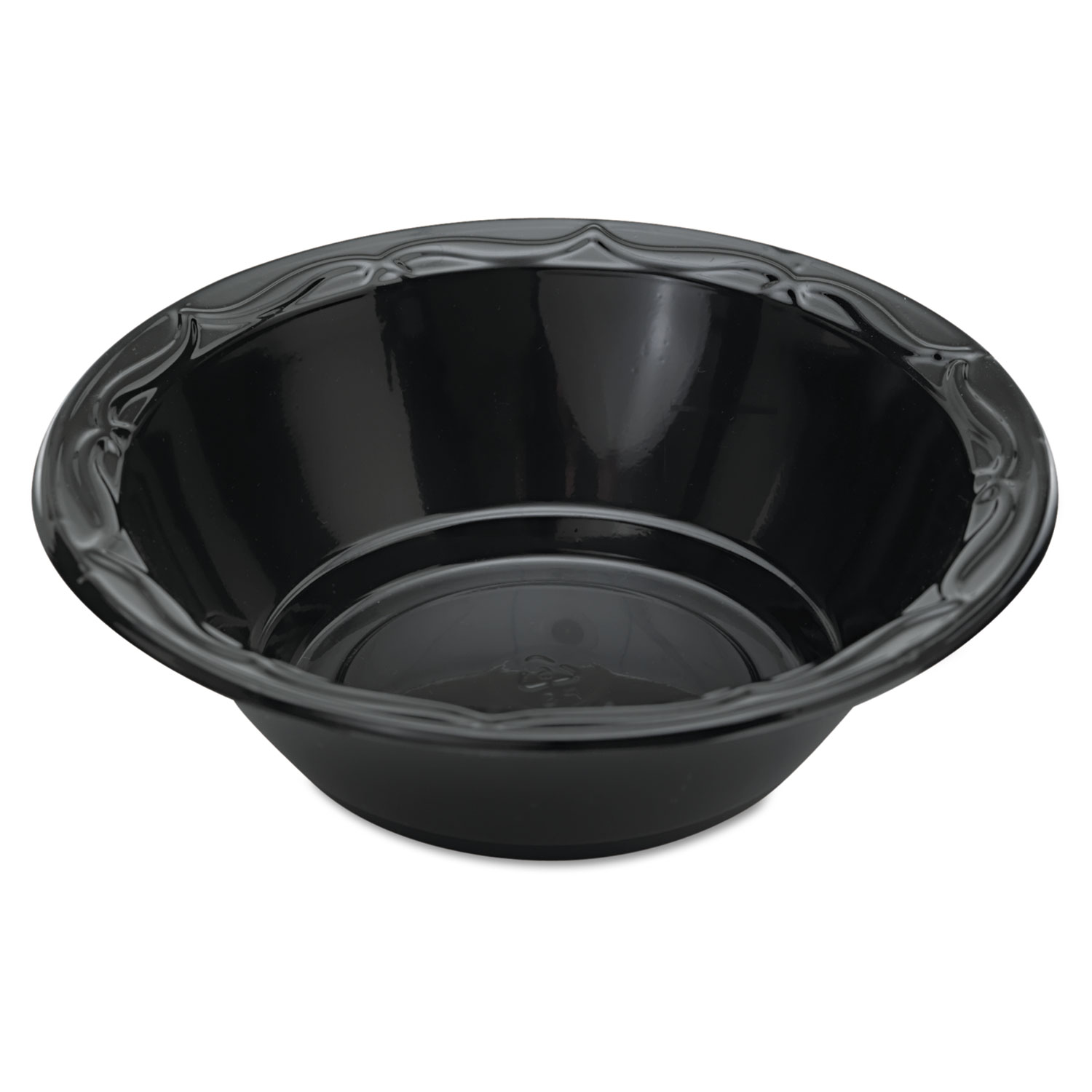  Genpak BLK21--- Silhouette Plastic Dinnerware, Bowl, 12 oz, Black, 125/Pack, 8 Packs/Carton (GNPBLK21) 