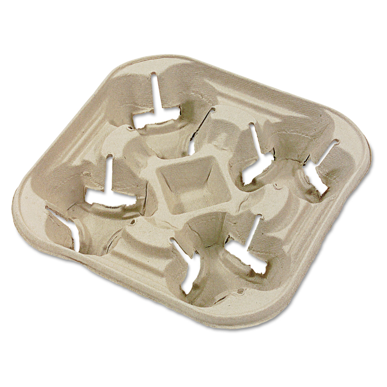  Chinet 20972 StrongHolder Molded Fiber Cup Tray, 8-22oz, Four Cups, 300/Carton (HUH20972) 