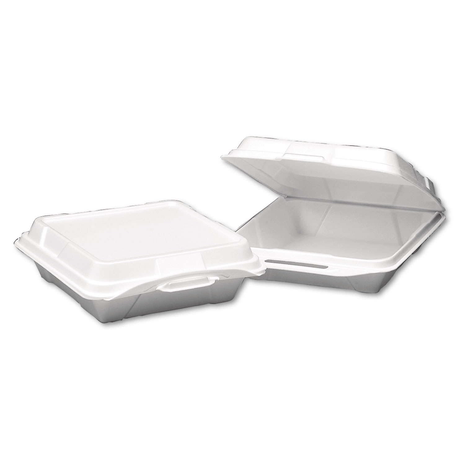  Genpak 20010--- Foam Hinged Carryout Container, 1-Compartment, 9-1/4x9-1/4x3, White, 100/Bag (GNP20010) 