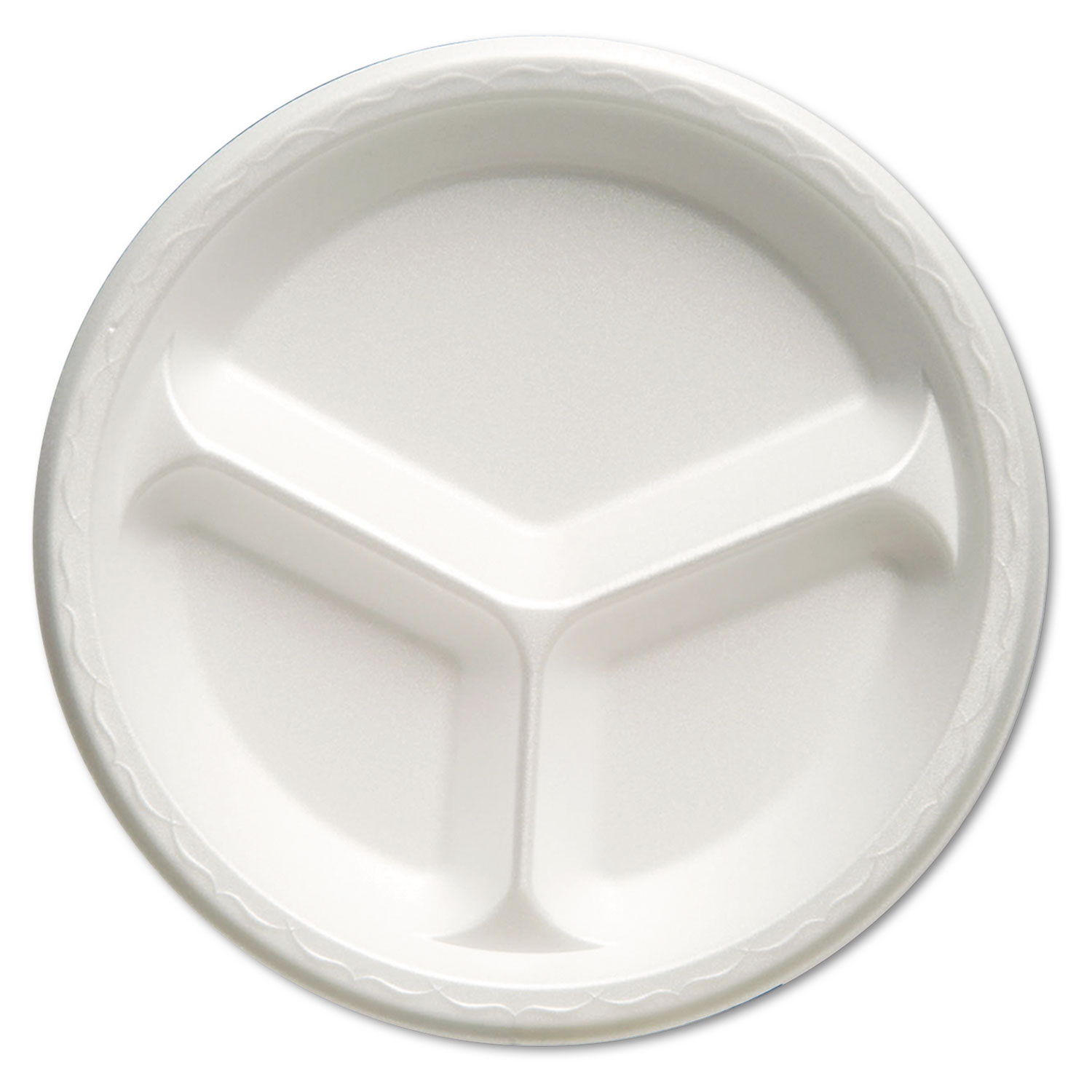  Genpak 81300--- Foam Dinnerware, Plate, 3-Comp, 10 1/4 dia, White, 125/Pack, 4 Packs/Carton (GNP81300) 