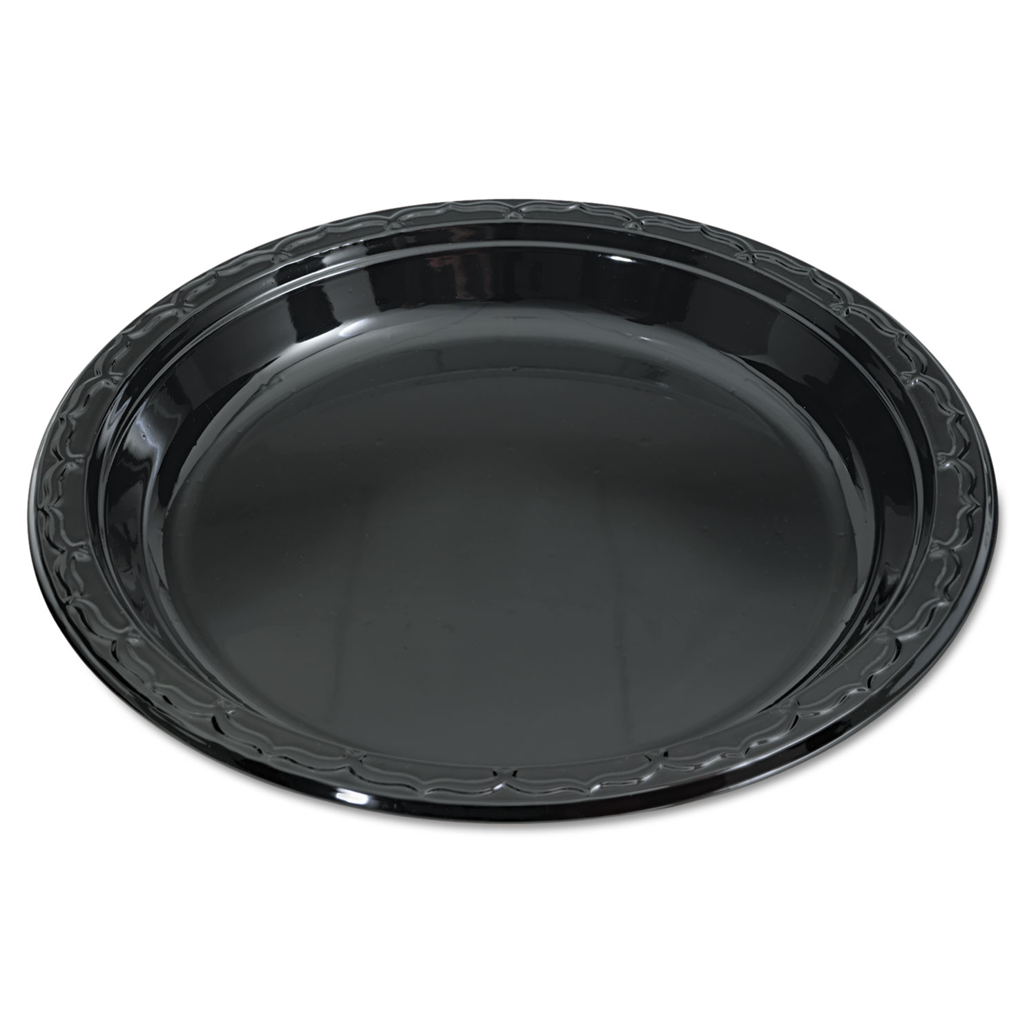  Genpak BLK10--- Silhouette Black Plastic Plates, 10 1/4 Inches, Round (GNPBLK10) 