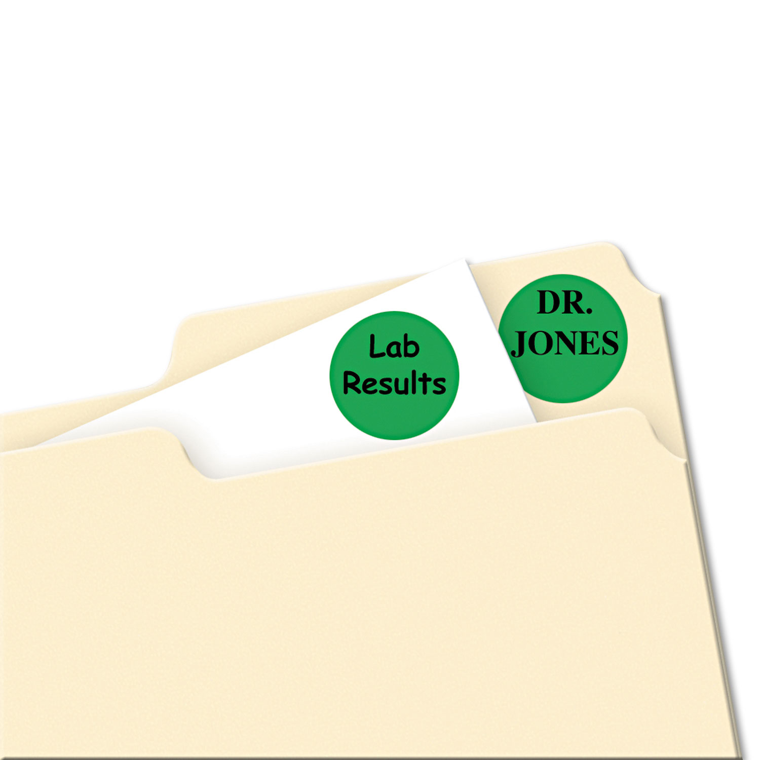 Printable Removable Color-Coding Labels, 3/4 dia, Green, 1008/Pack
