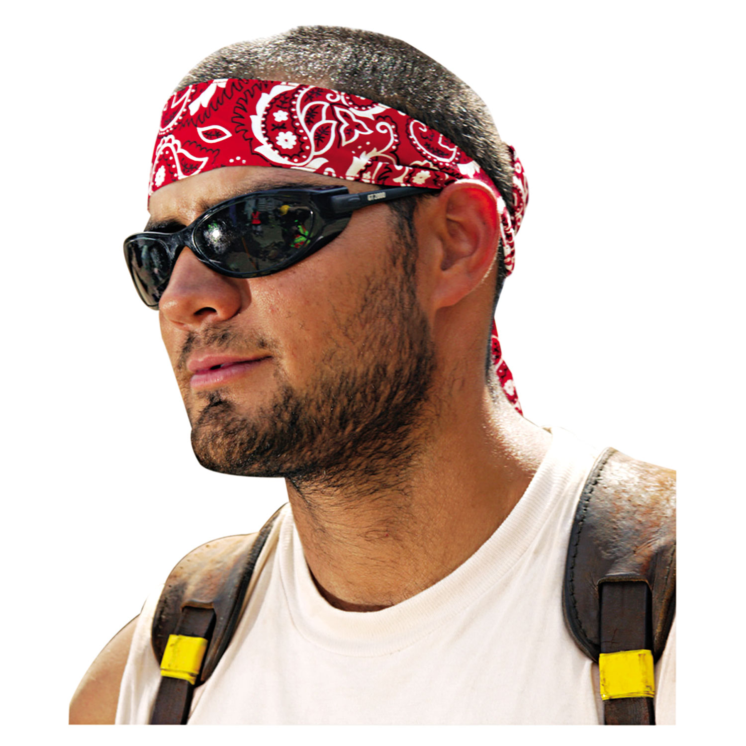  ergodyne 12305 Chill-Its 6700/6705 Bandana/Headband, One Size Fits All, Red Western (EGO12305) 