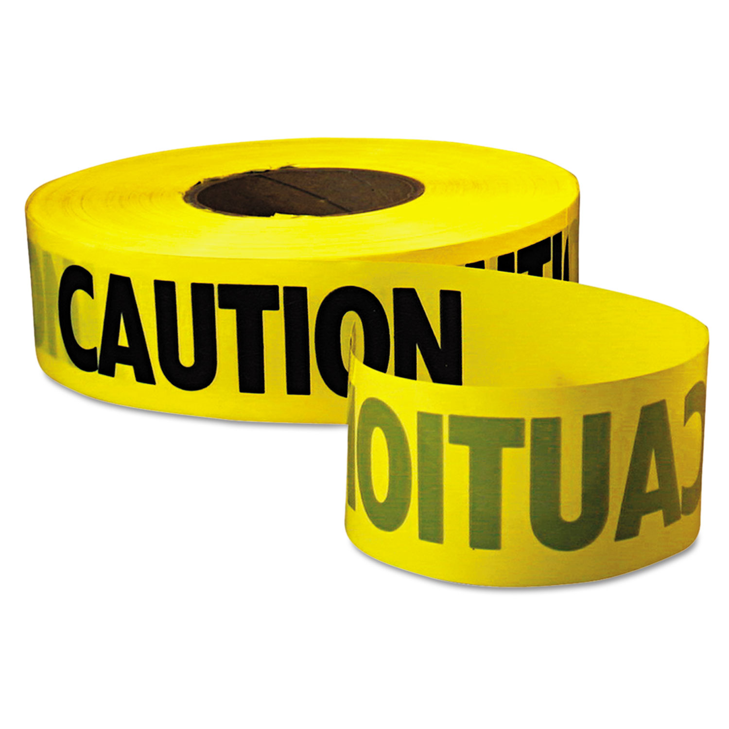 Caution Barricade Tape, Caution Text, 3 x 1000ft, Yellow/Black