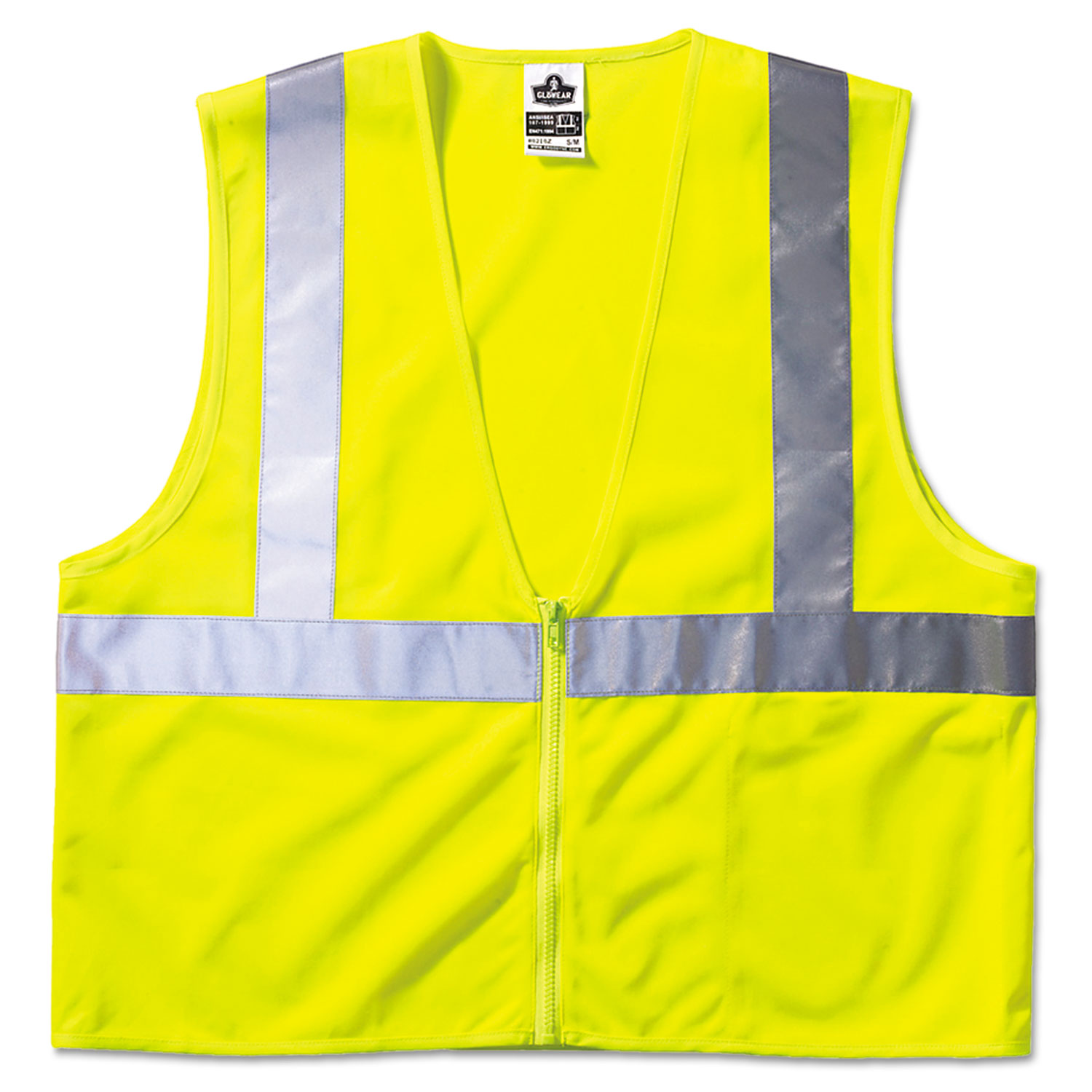  ergodyne 21055 GloWear 8210Z Class 2 Economy Vest, Polyester Mesh, Large/X-Large, Lime (EGO21055) 