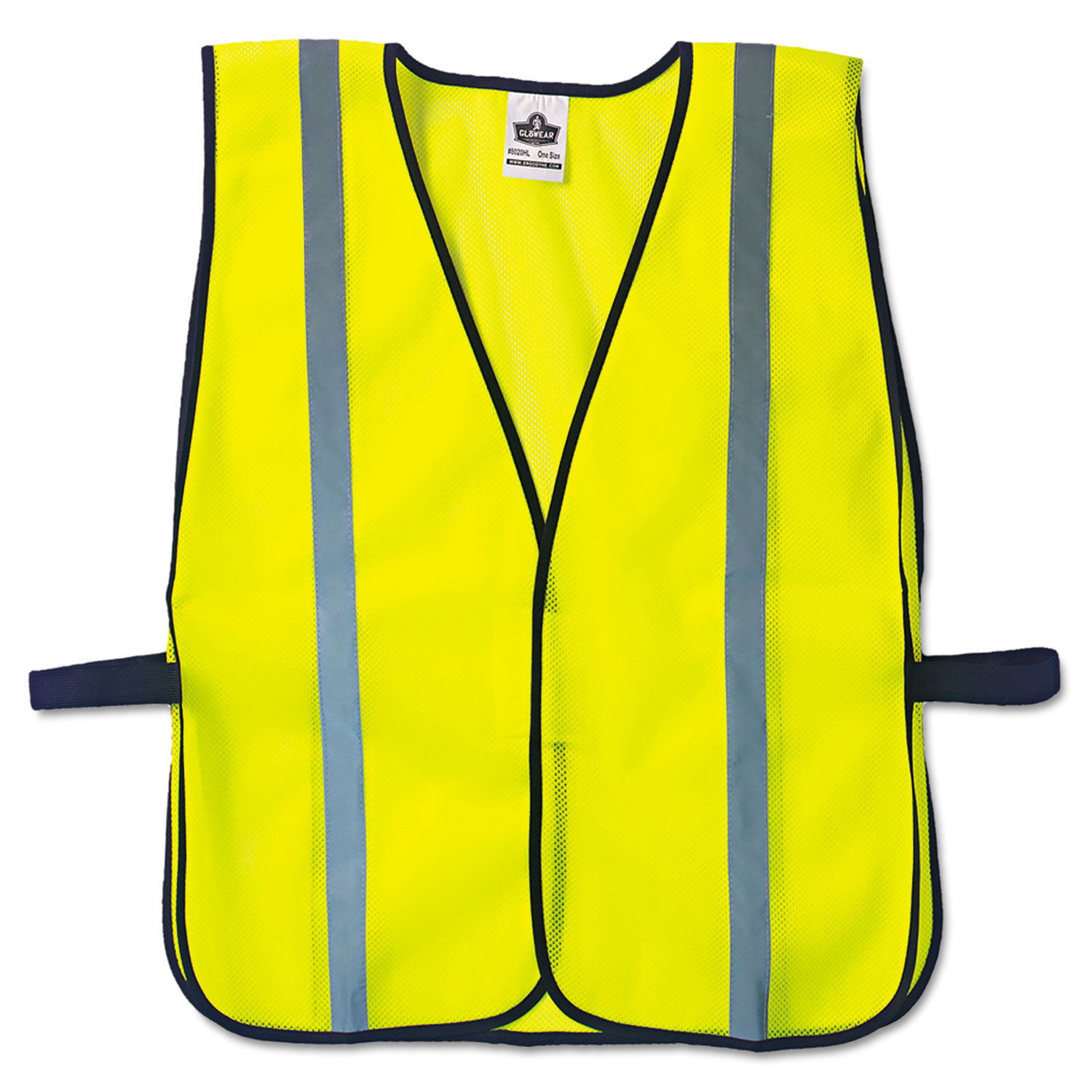  ergodyne 20040 GloWear 8020HL Safety Vest, Polyester Mesh, Hook Closure, Lime, One Size Fit All (EGO20040) 