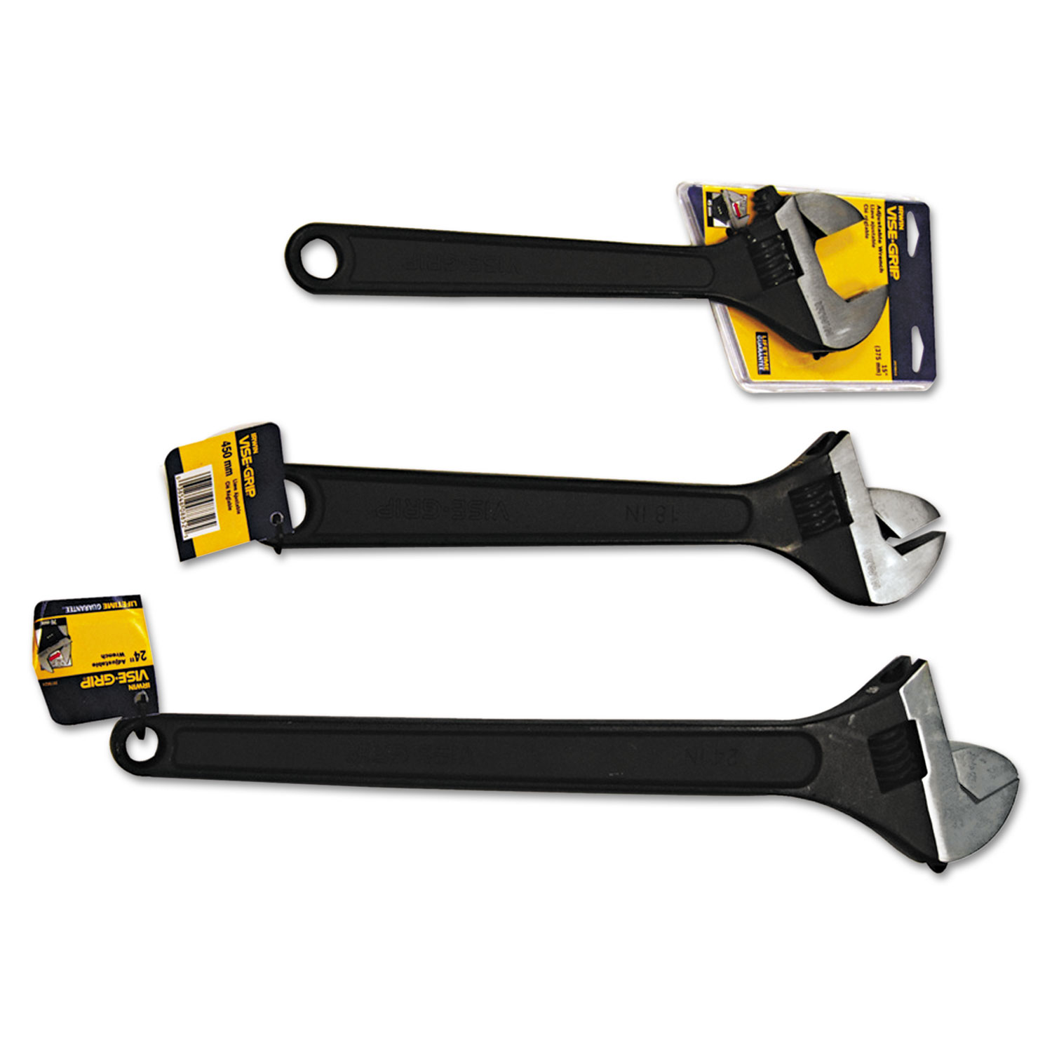 IRWIN Three-Piece VISE-GRIP Adjustable Wrench Set, 15, 18, 24 Lengths