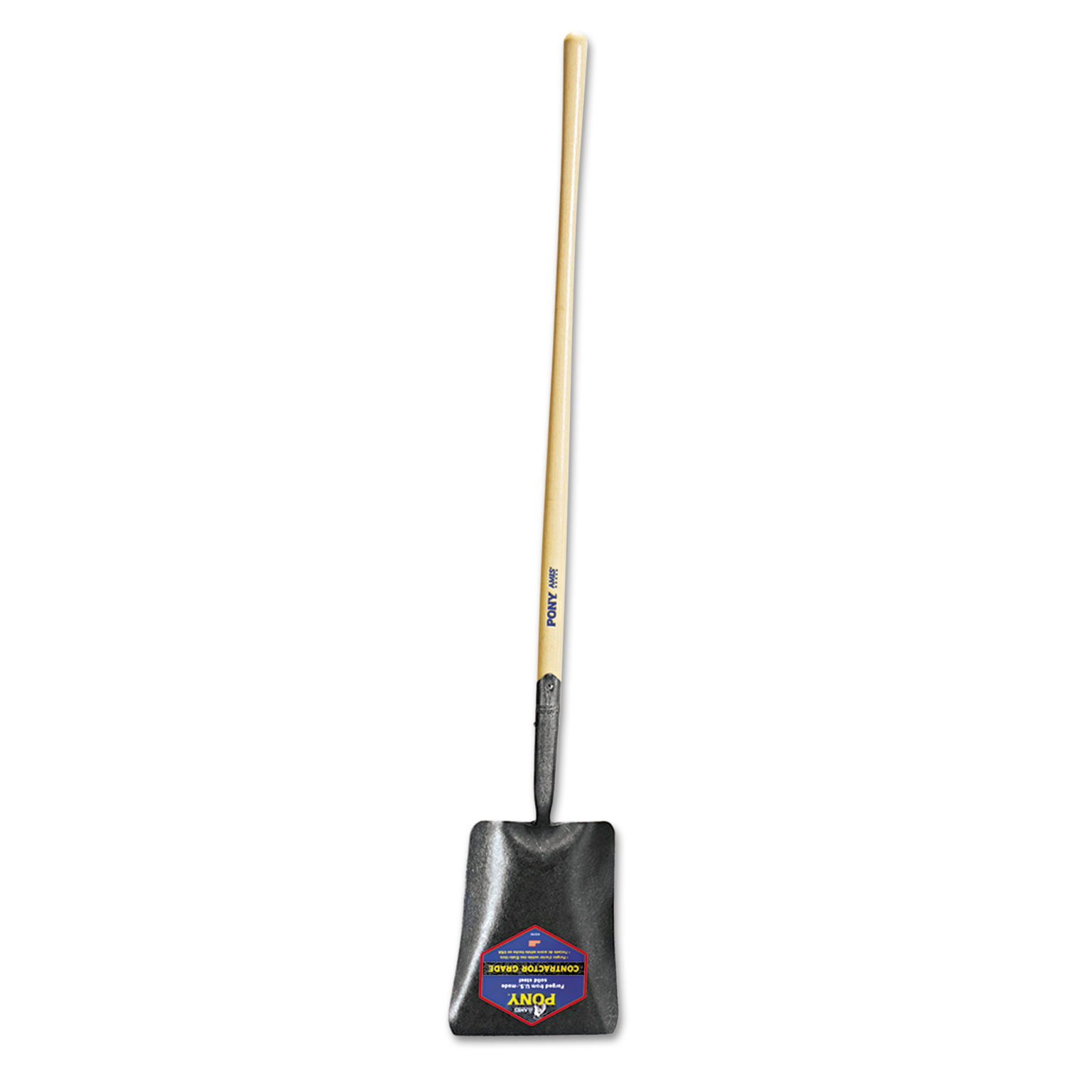 Square-Point Shovel, Size 2, 9 3/4w x 12h Blade, 47in Handle