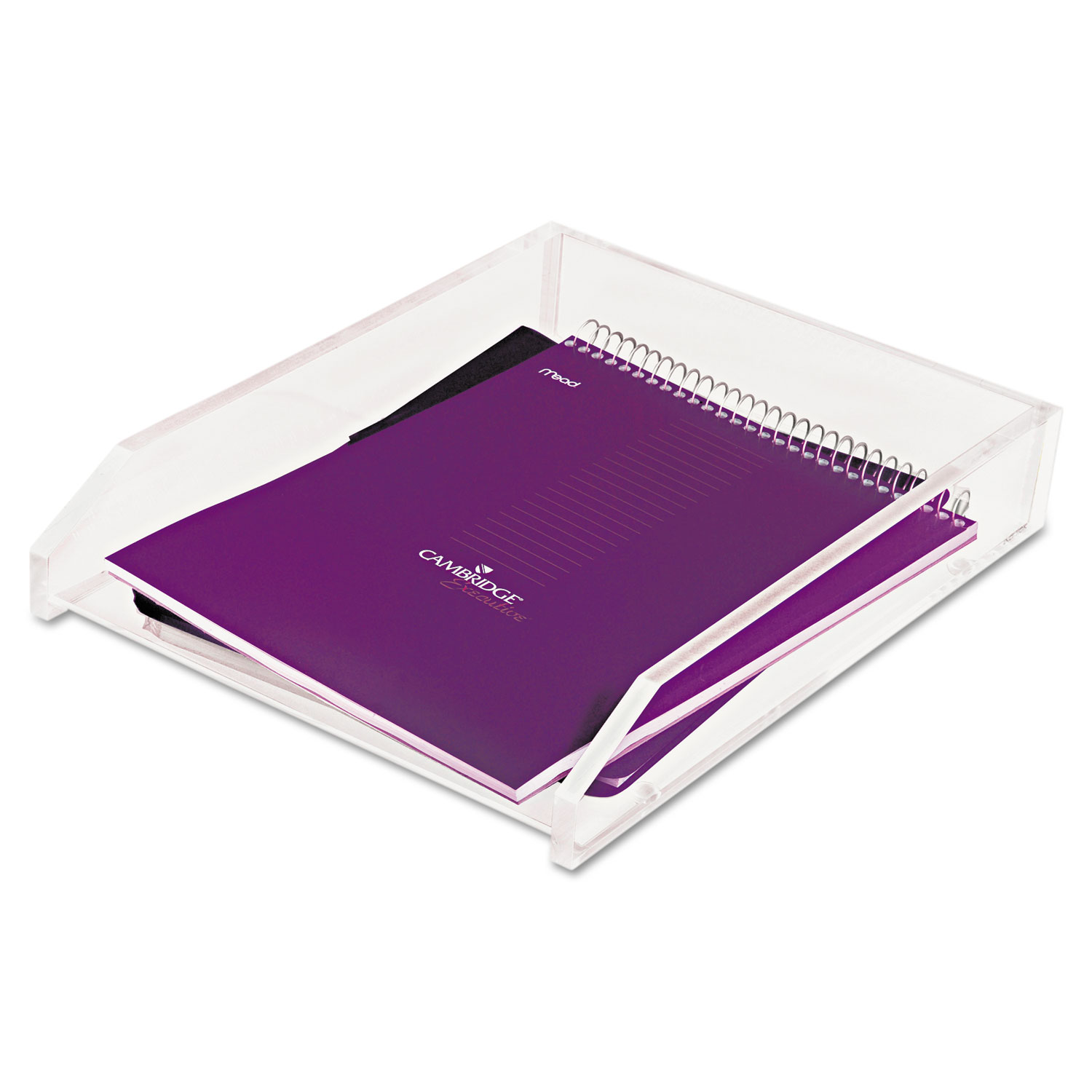 Kantek AD10 Clear Acrylic Letter Tray, 1 Section, Letter Size Files, 10.5 x 13.75 x 2.5, Clear (KTKAD10) 