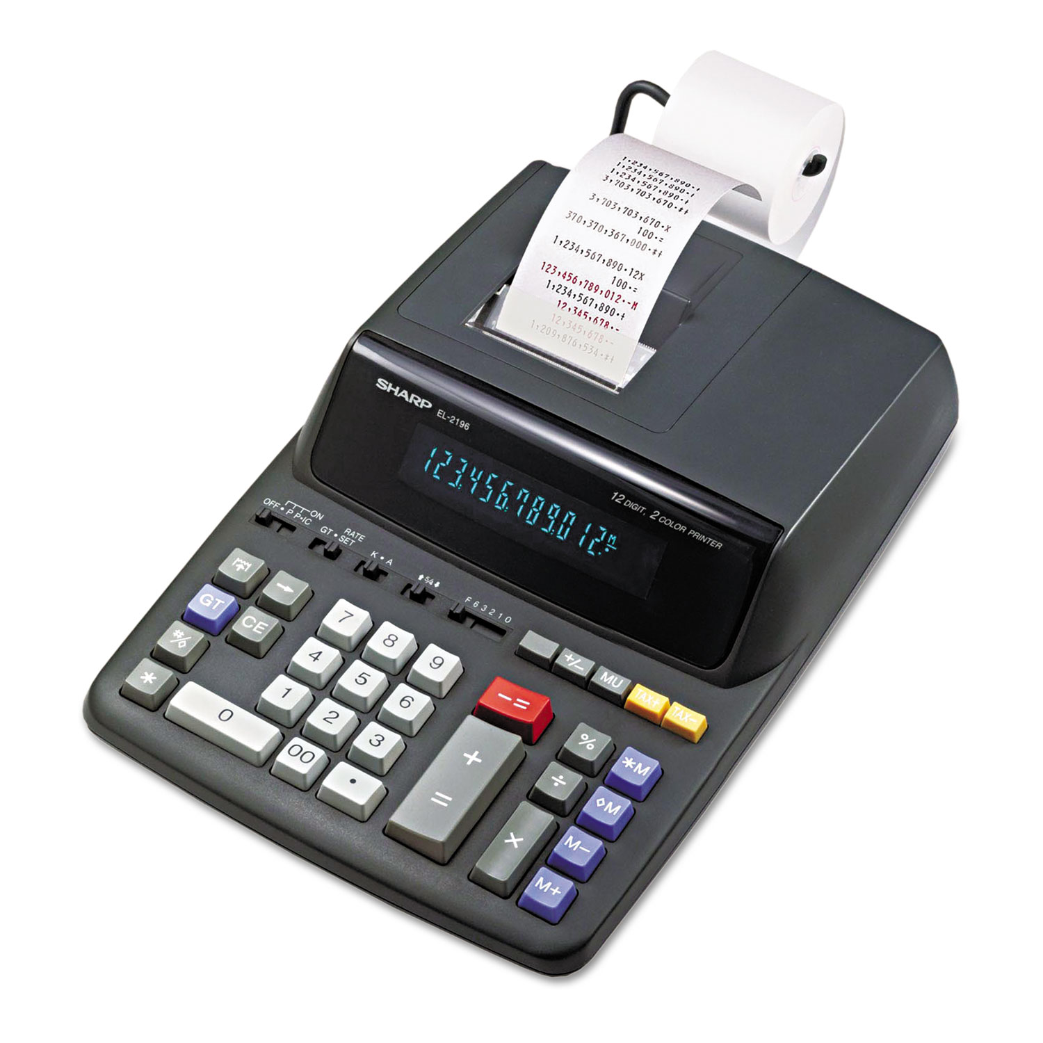  Sharp EL2196BL EL2196BL Two-Color Printing Calculator, Black/Red Print, 3.7 Lines/Sec (SHREL2196BL) 