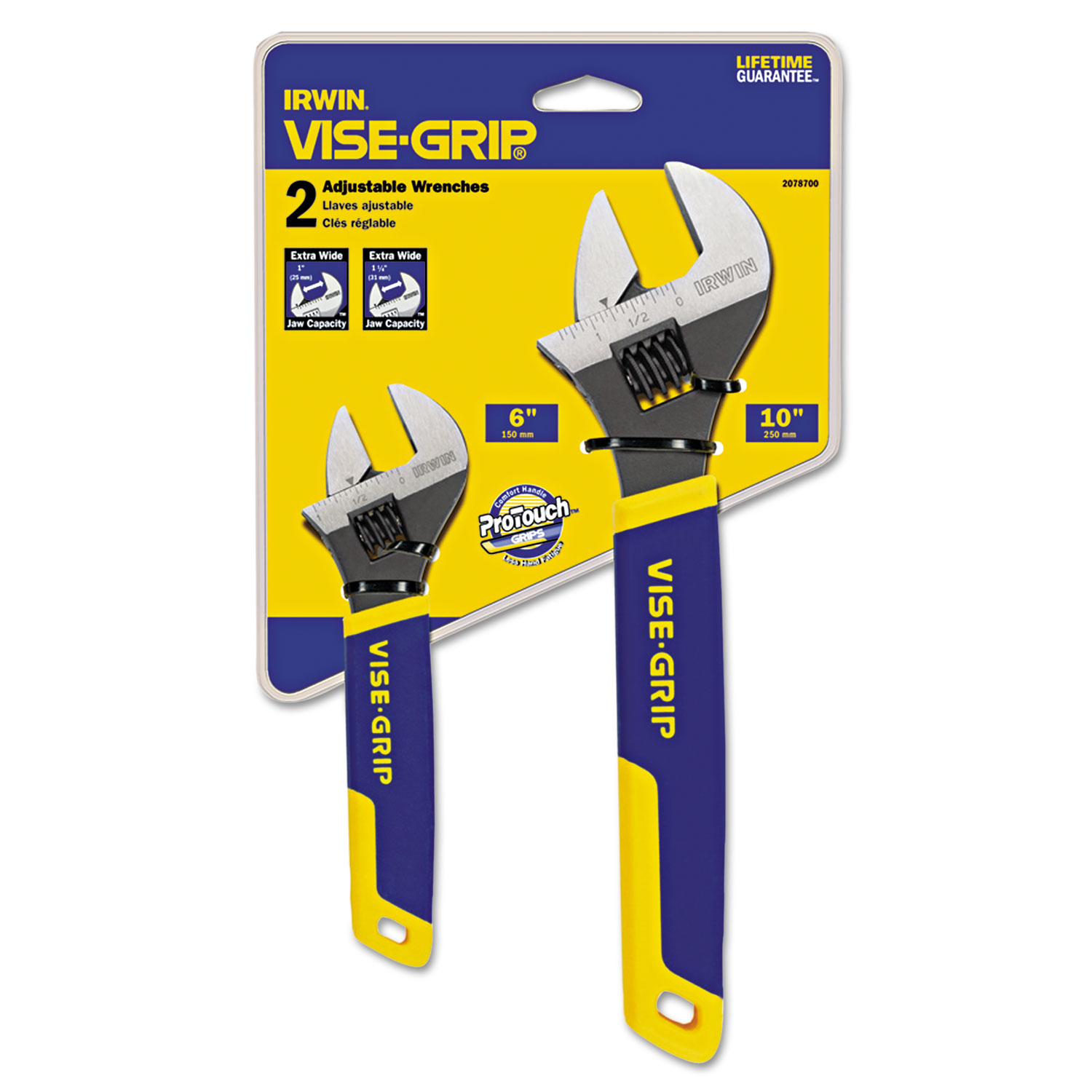 Two-Piece Adjustable Wrench Set, 6 and 10 Long