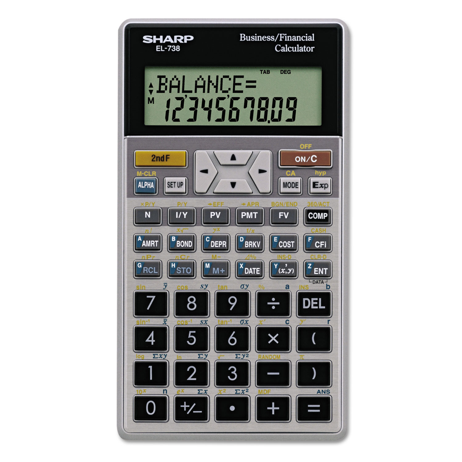  Sharp EL738FB EL-738C Financial Calculator, 10-Digit LCD (SHREL738FB) 
