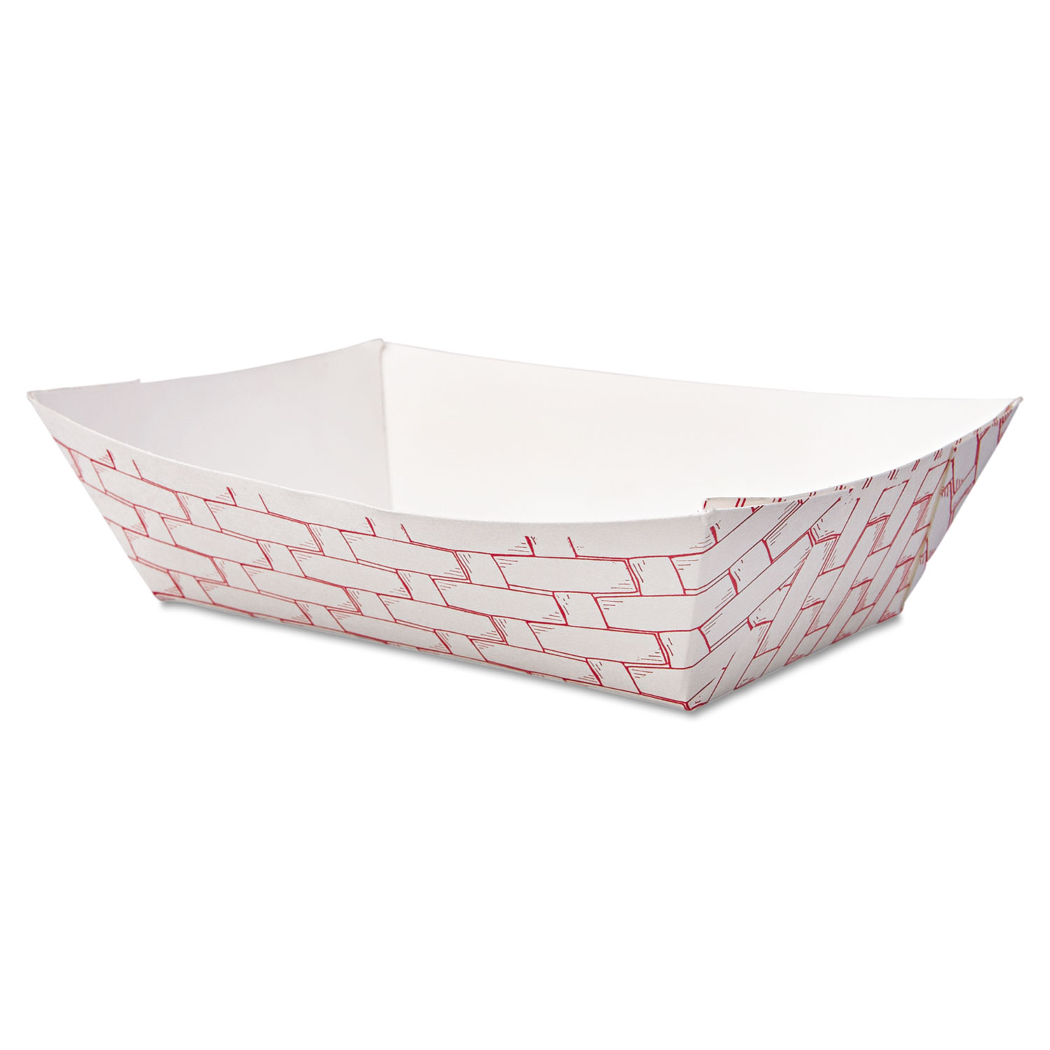  Boardwalk BWK30LAG200 Paper Food Baskets, 2lb Capacity, Red/White, 1000/Carton (BWK30LAG200) 