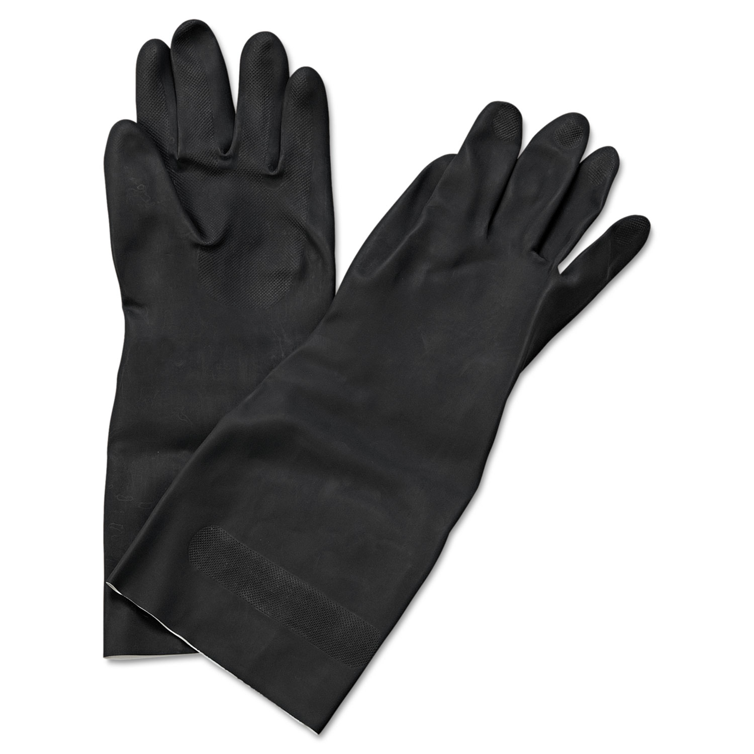  Boardwalk BWK543L Neoprene Flock-Lined Gloves, Long-Sleeved, 12, Large, Black, Dozen (BWK543L) 