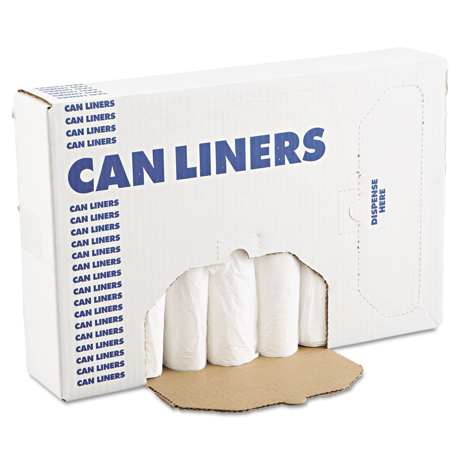  Boardwalk H4832LWKR01 Low-Density Waste Can Liners, 16 gal, 0.4 mil, 24 x 32, White, 500/Carton (BWK2432EXH) 